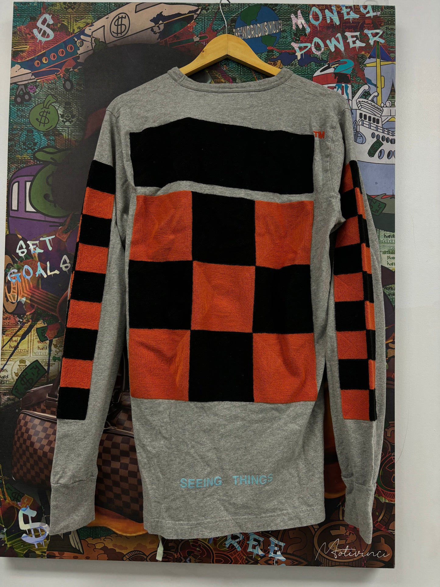 Off White grey Orange LS Used Small N/A