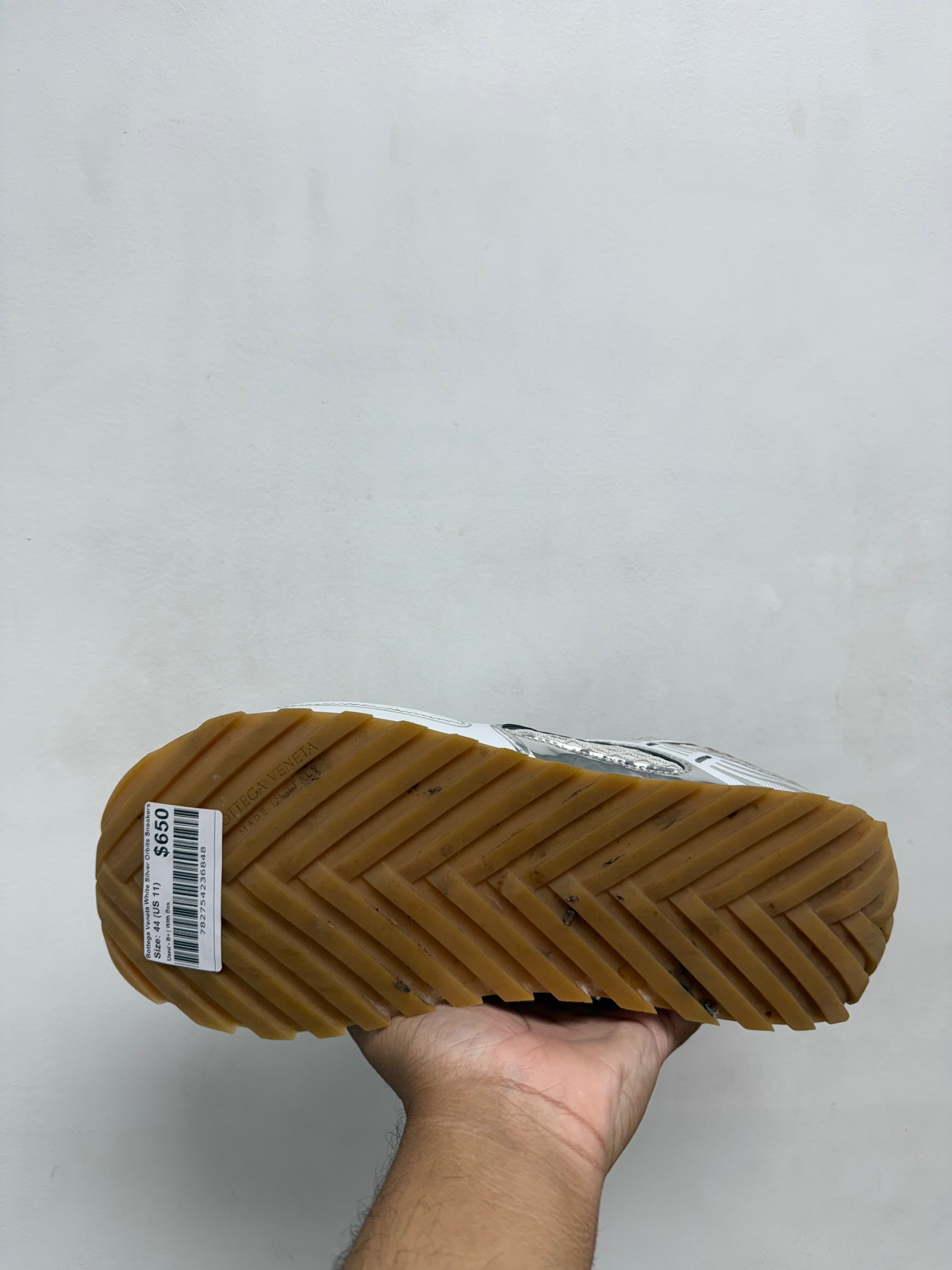 Bottega Veneta White Silver Orbits Sneakers