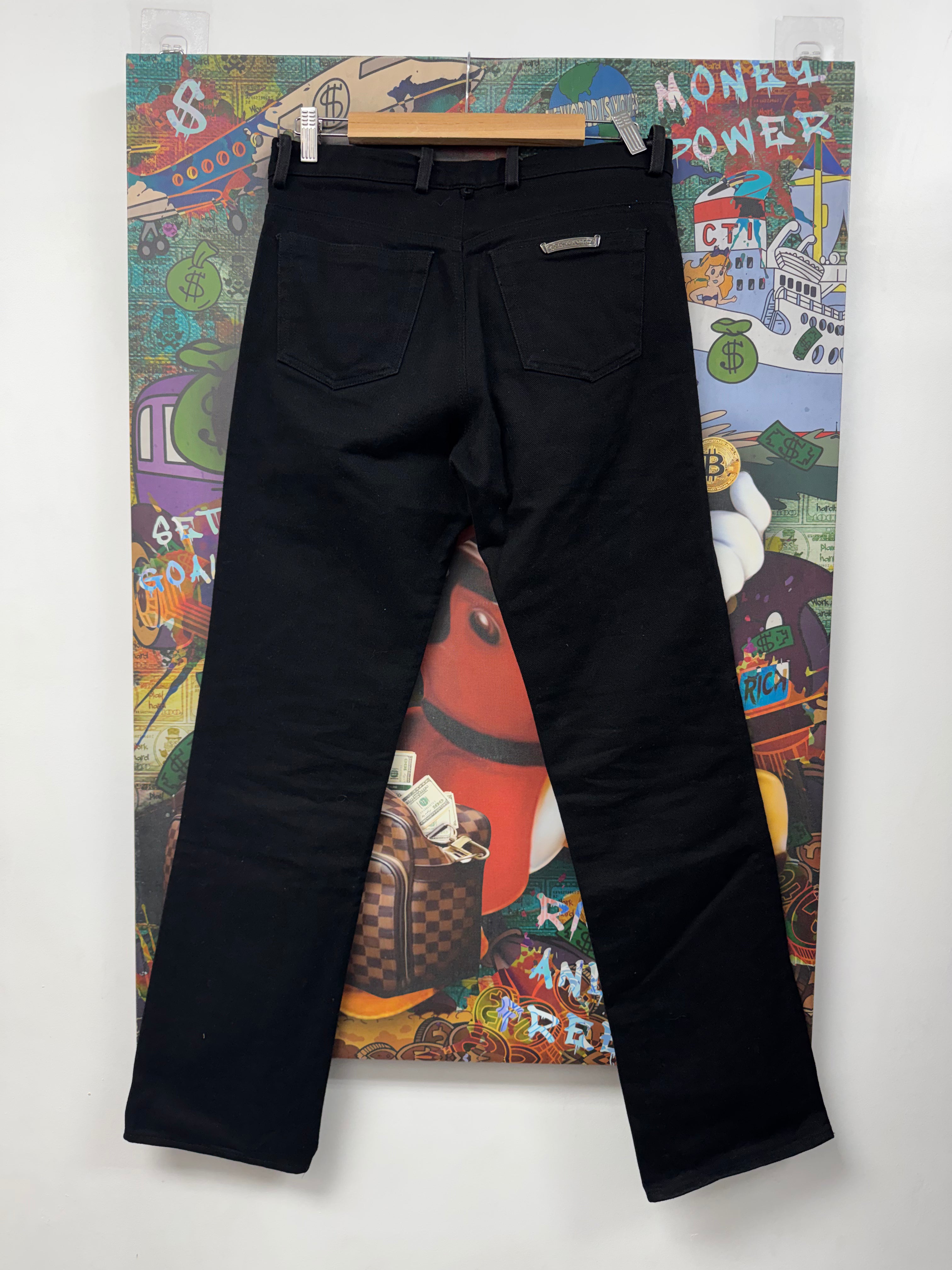 Chrome Hearts Black Fleur Knee Jeans