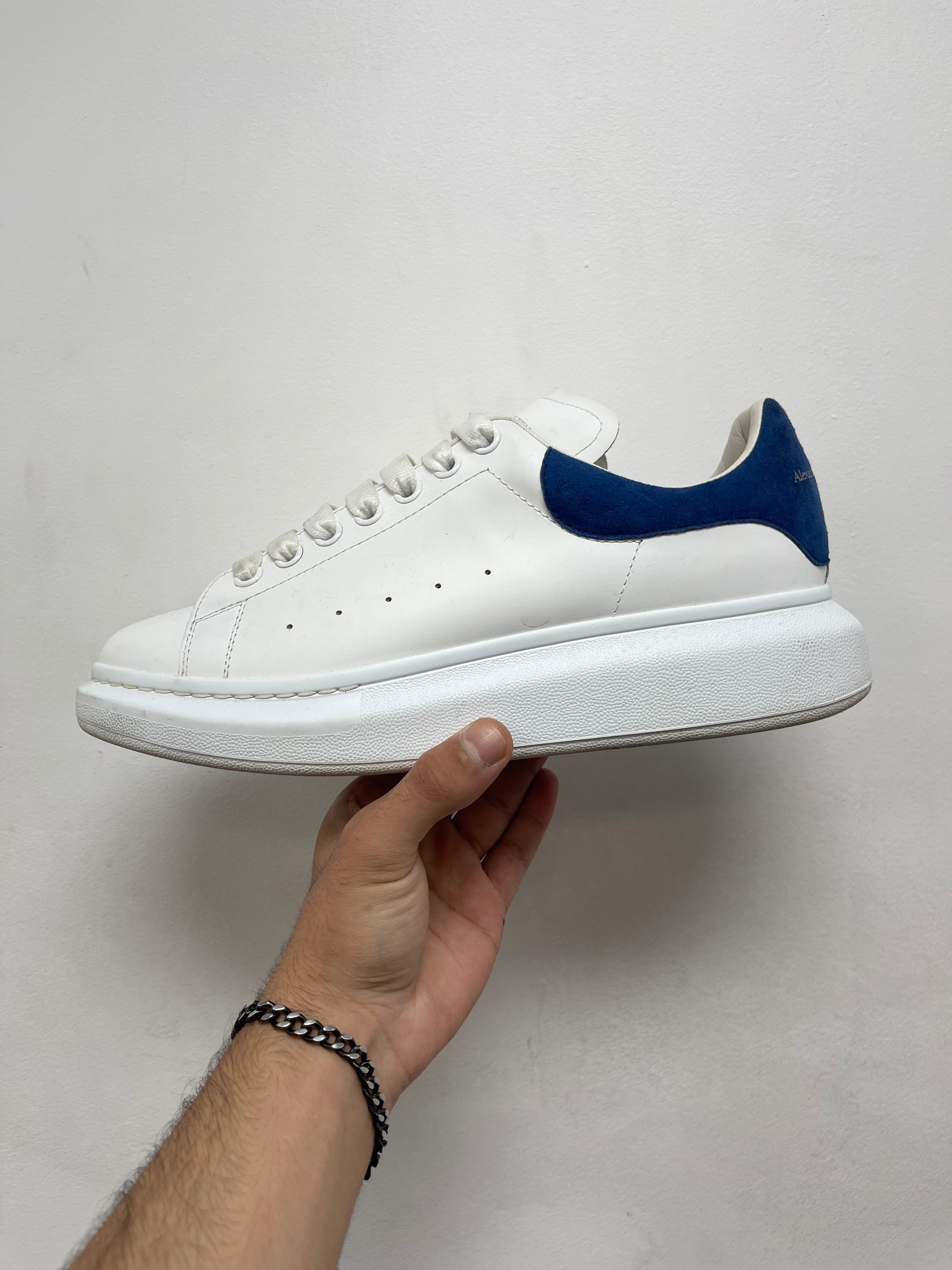 Alexander Mcqueen White Blue Oversized Sneakers