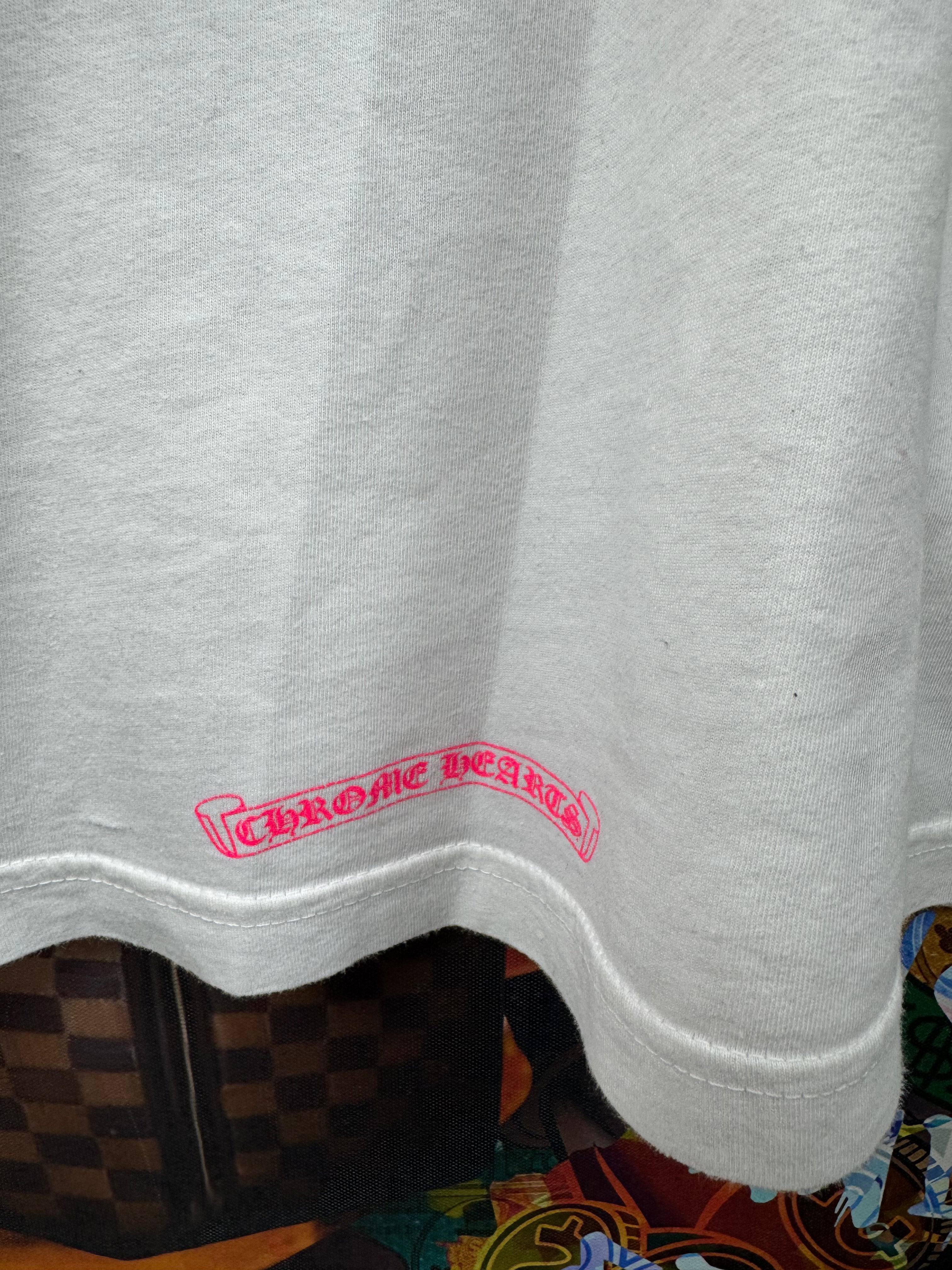 Chrome Hearts White Hot Pink Vertical Long Sleeve