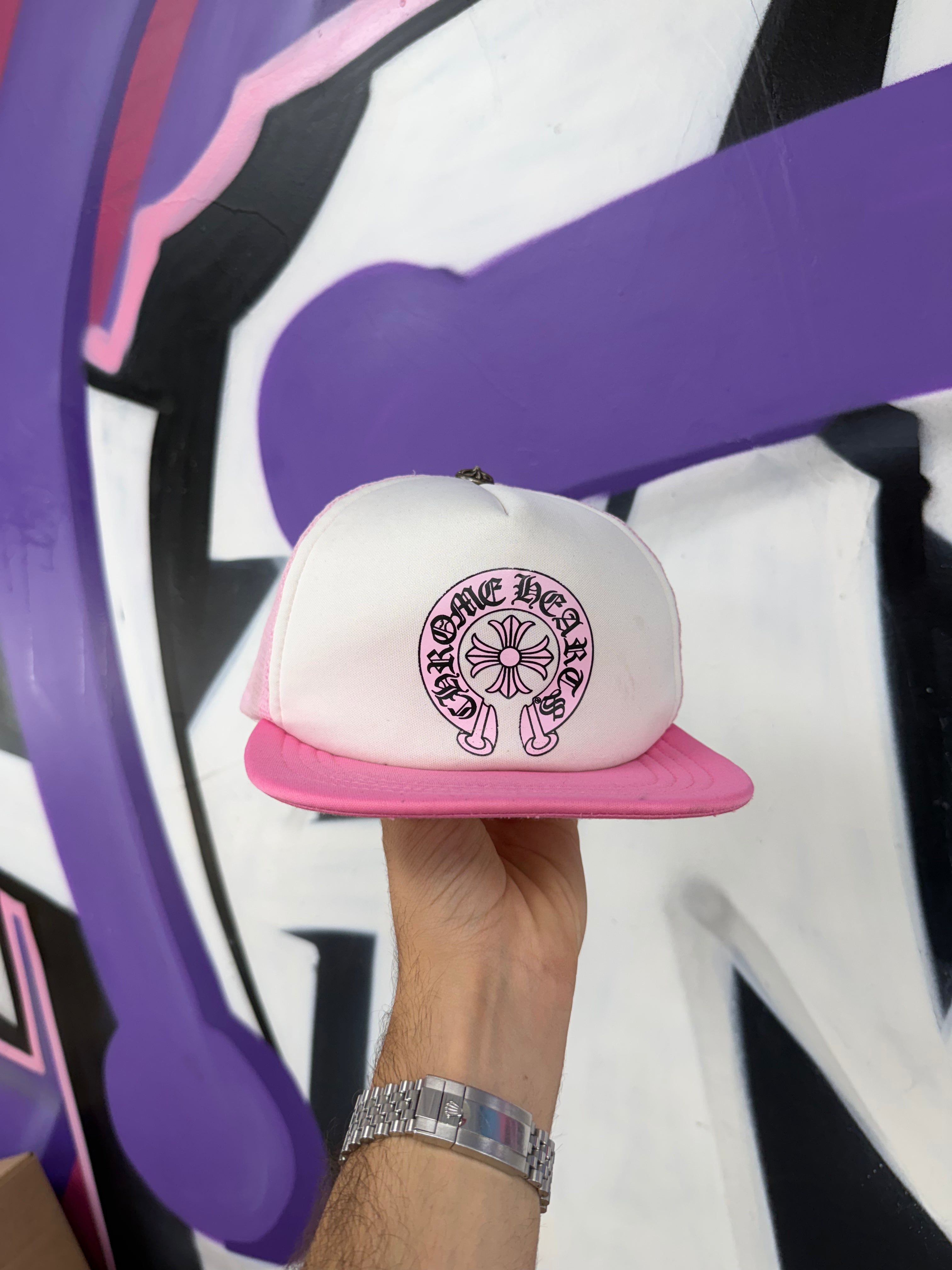 Chrome Hearts Matty Boy Sex Records Pink Horseshoe Trucker Hat