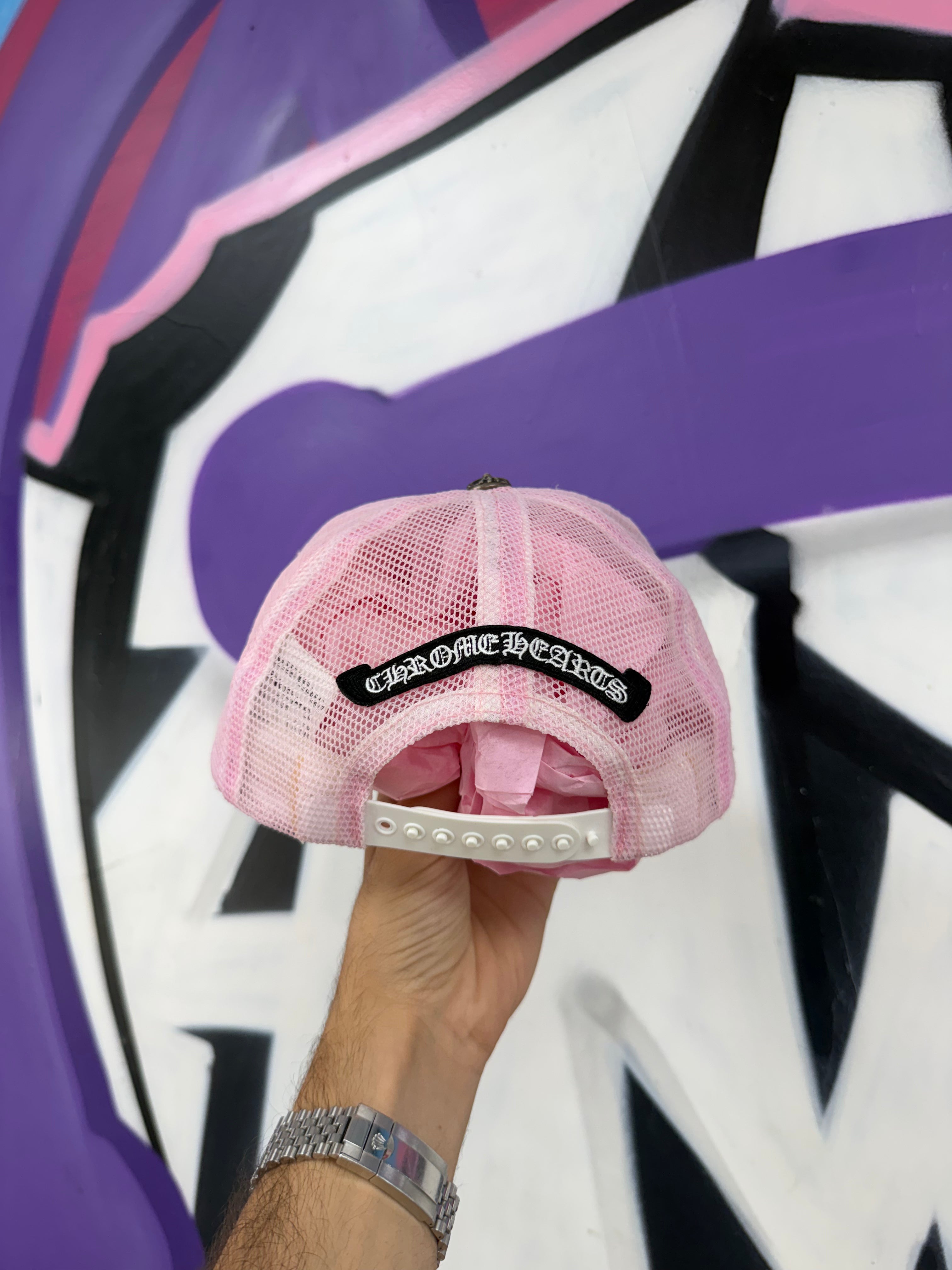 Chrome Hearts Matty Boy Sex Records Pink Horseshoe Trucker Hat