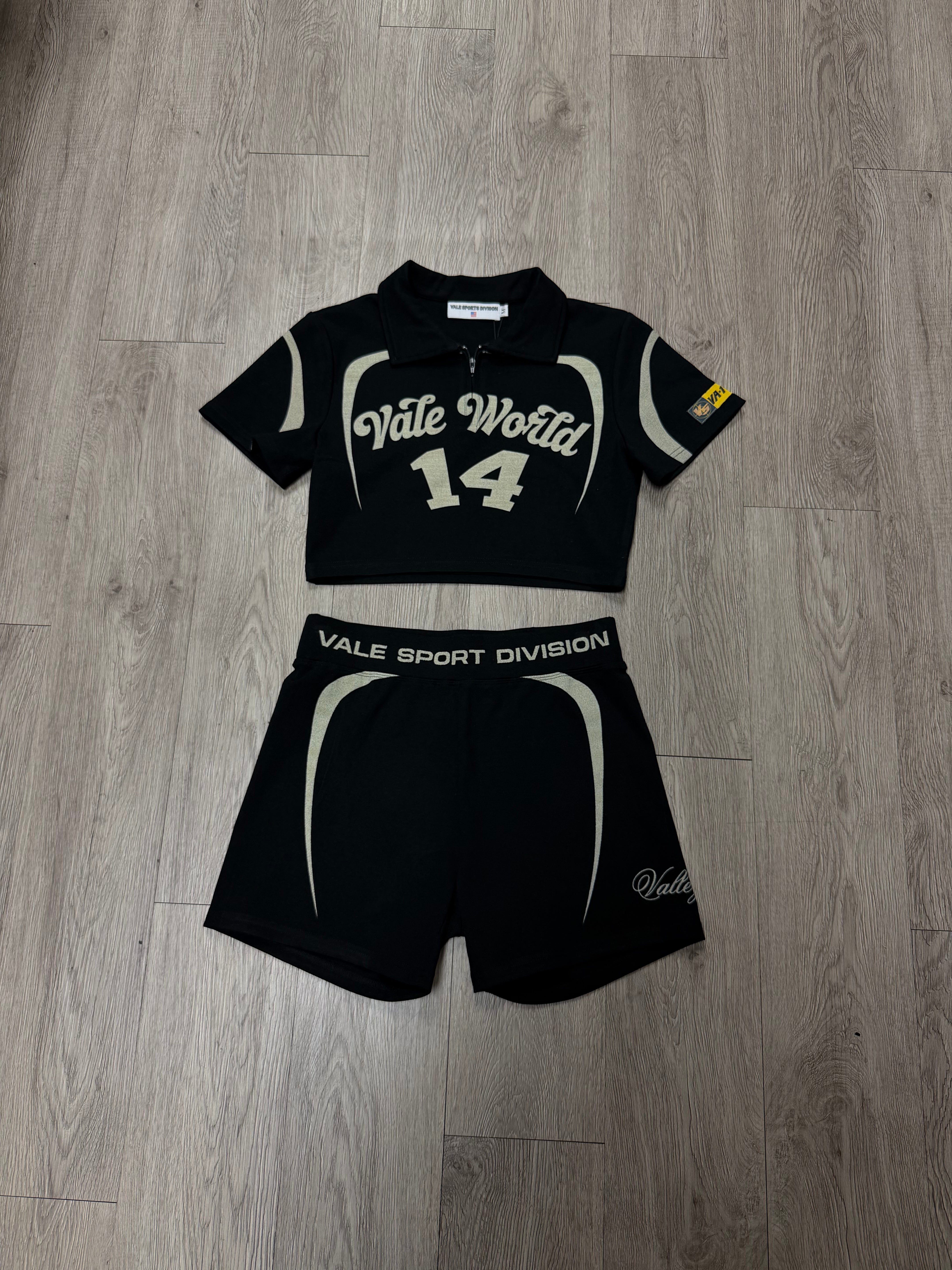 Vale Female Biker Black White Set