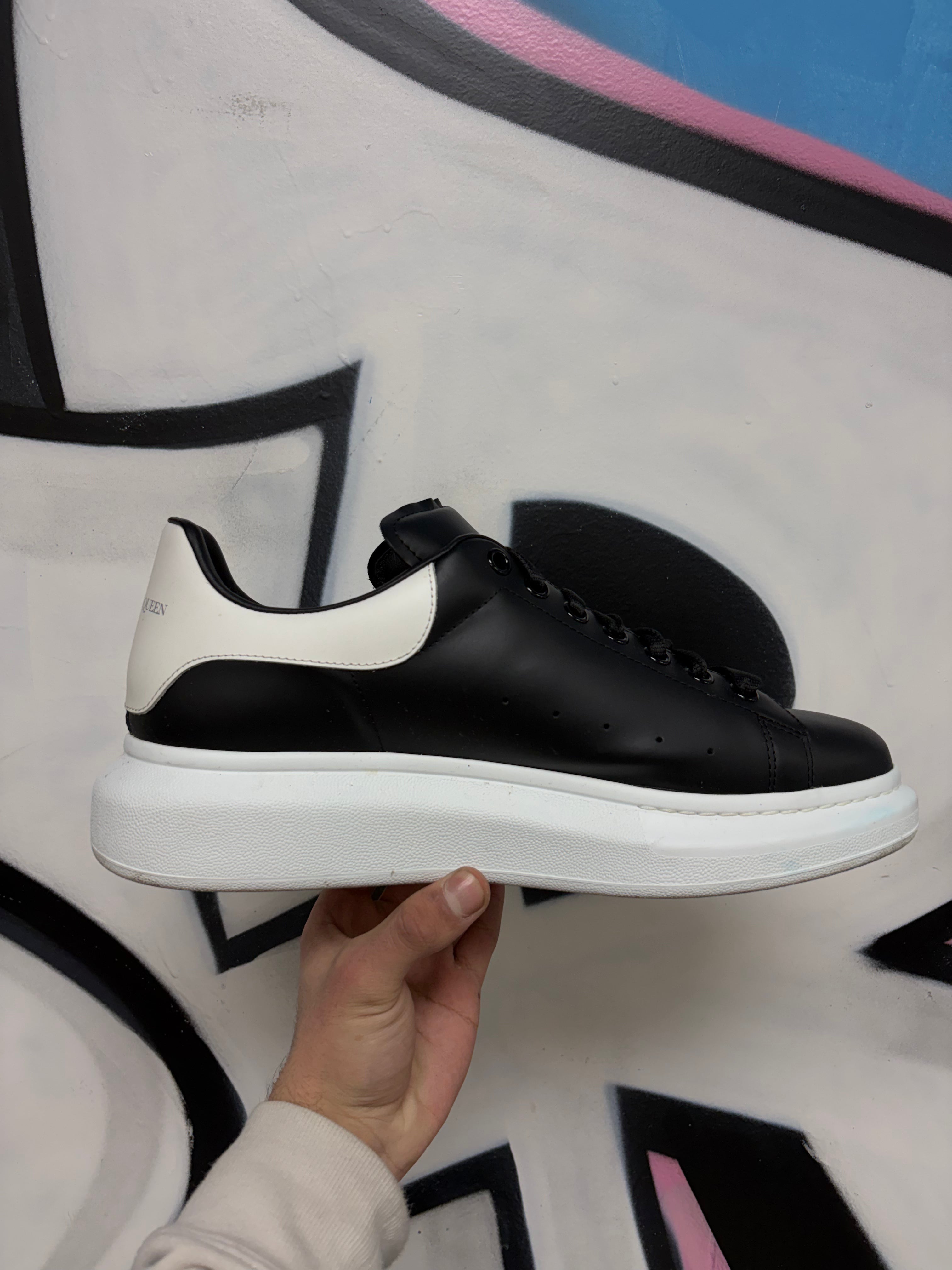 Alexander Mcqueen White Black Oversized Sneakers