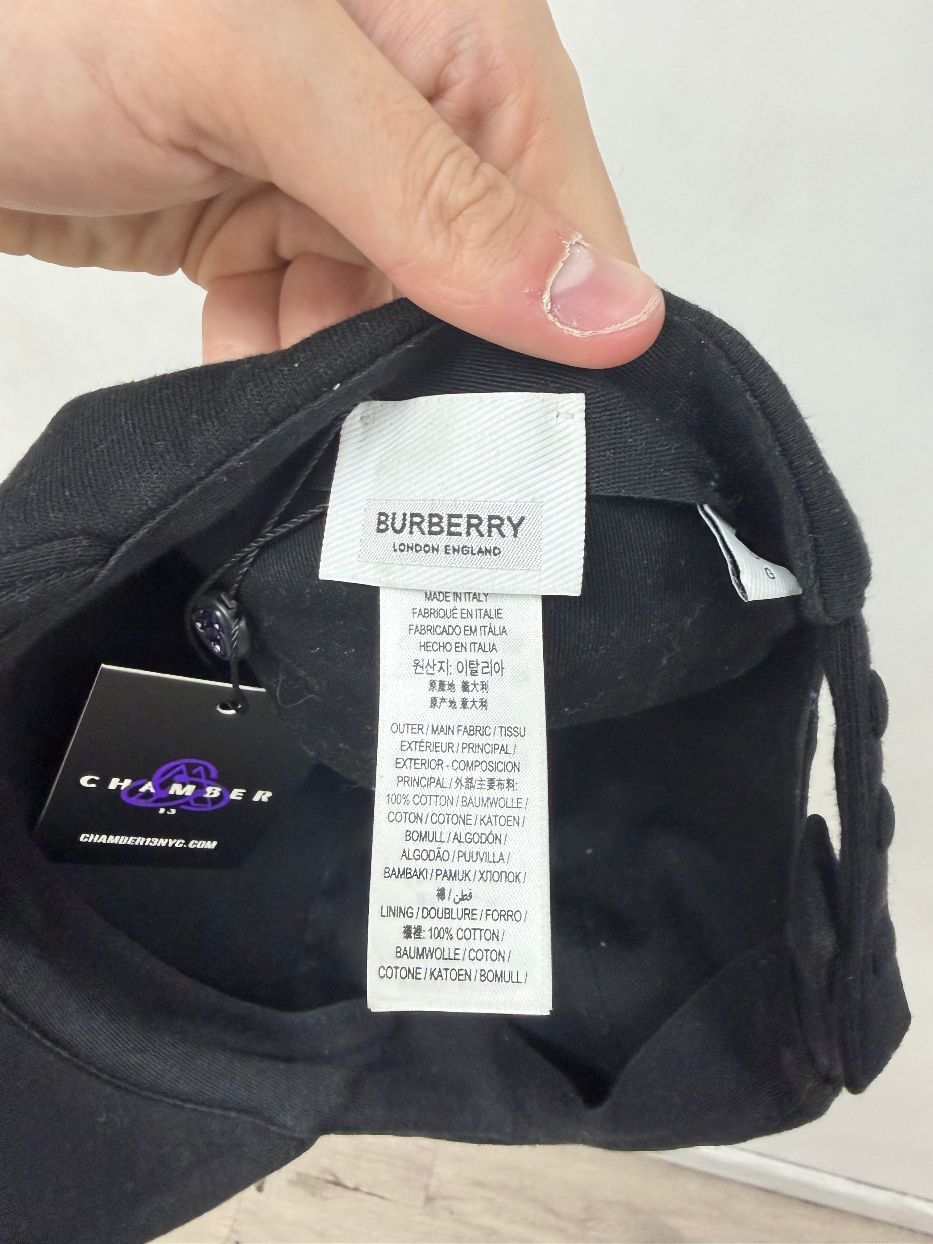 Burberry Black White TB Embroidered Hat