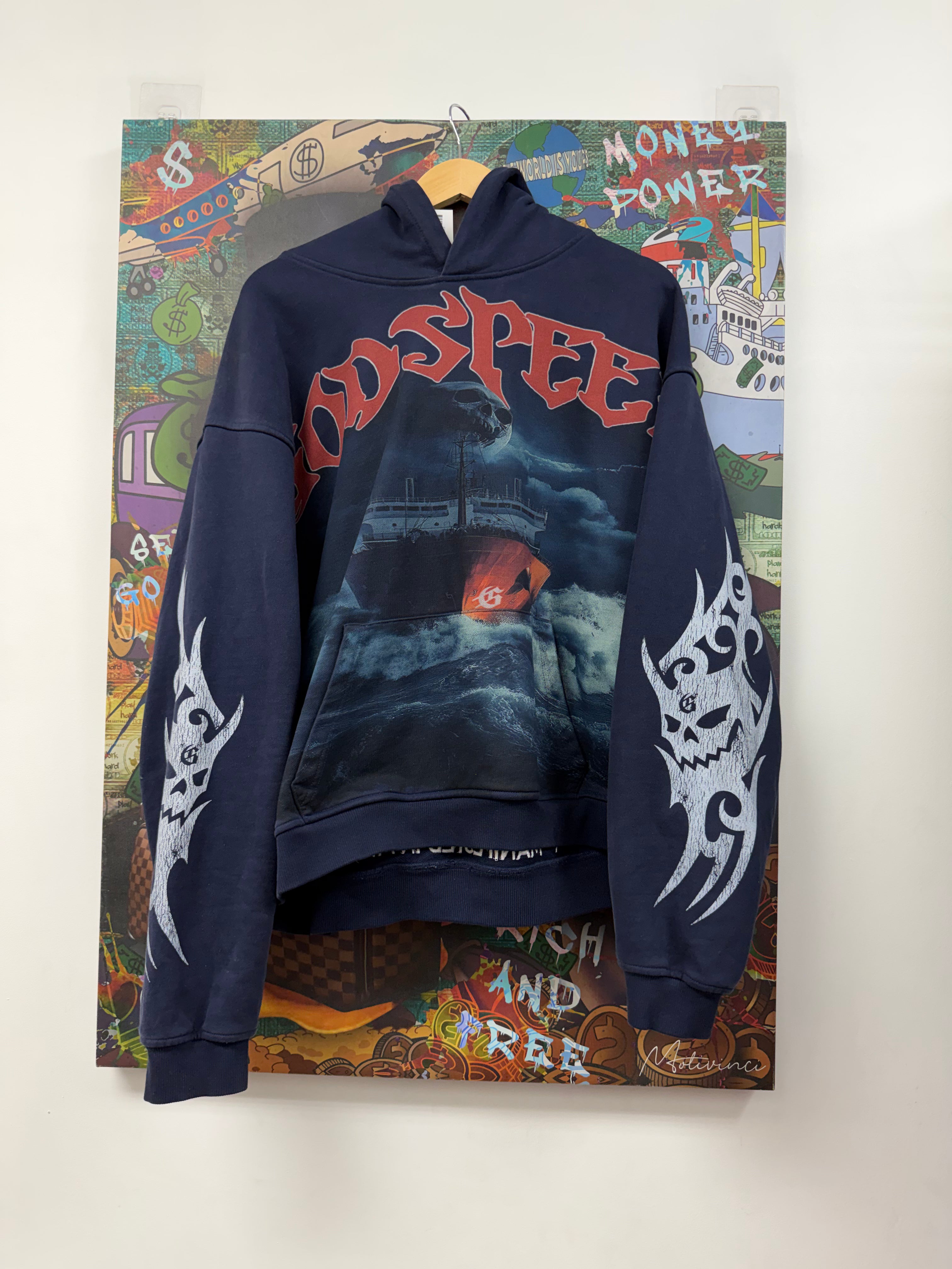 Godspeed Navy Sea Sick Hoodie