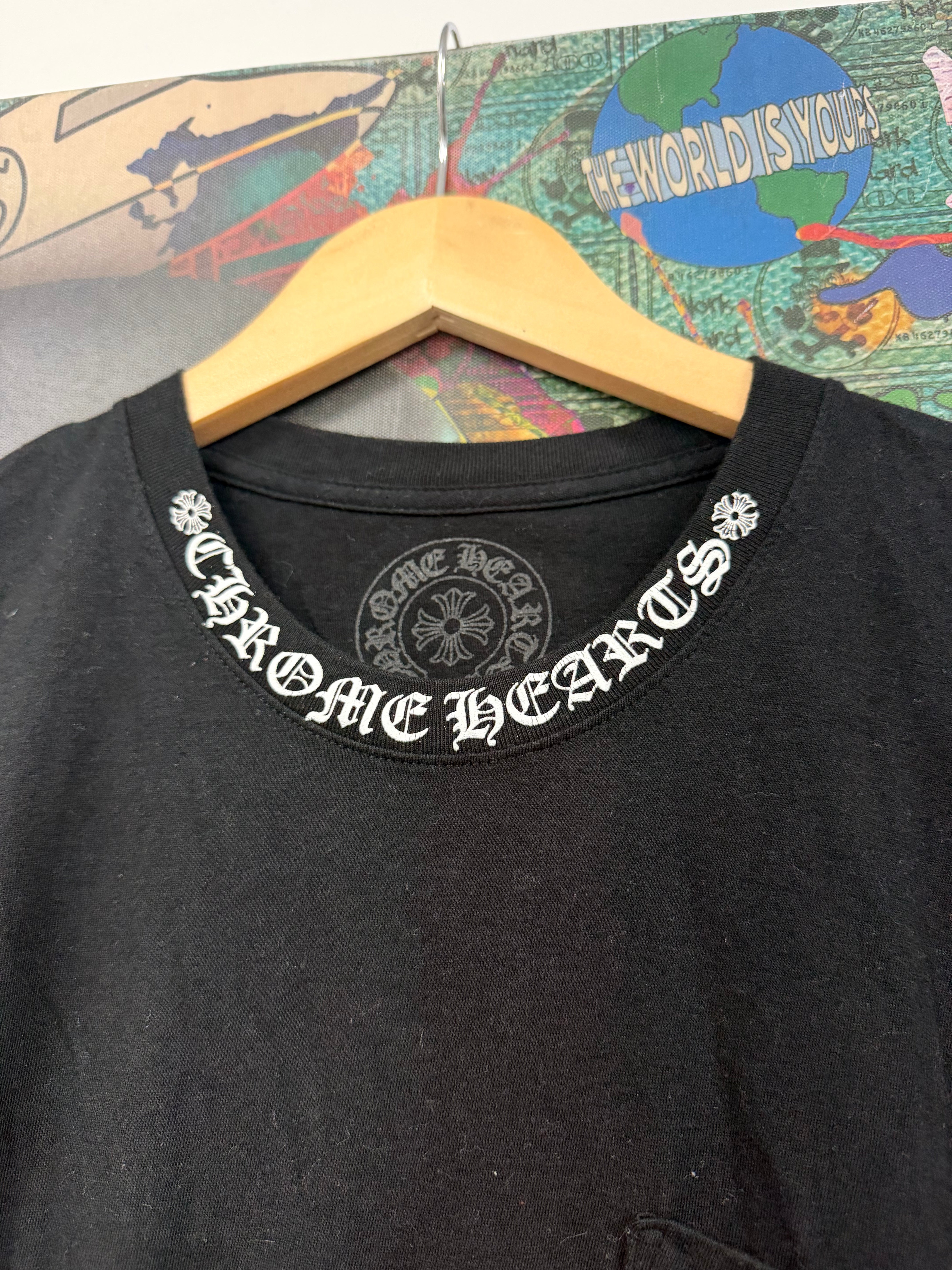 Chrome Hearts Black Neck Logo Tee