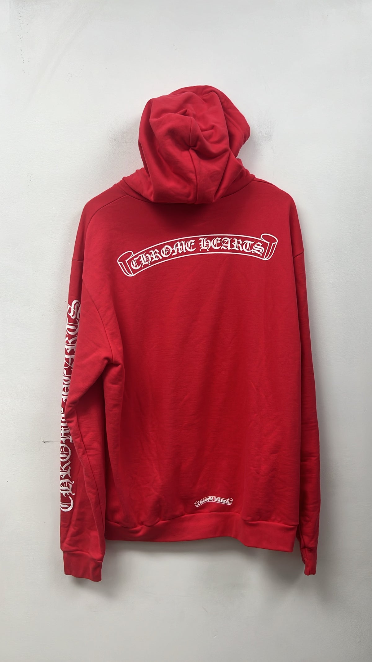 Chrome Hearts Red Scroll Logo Hoodie