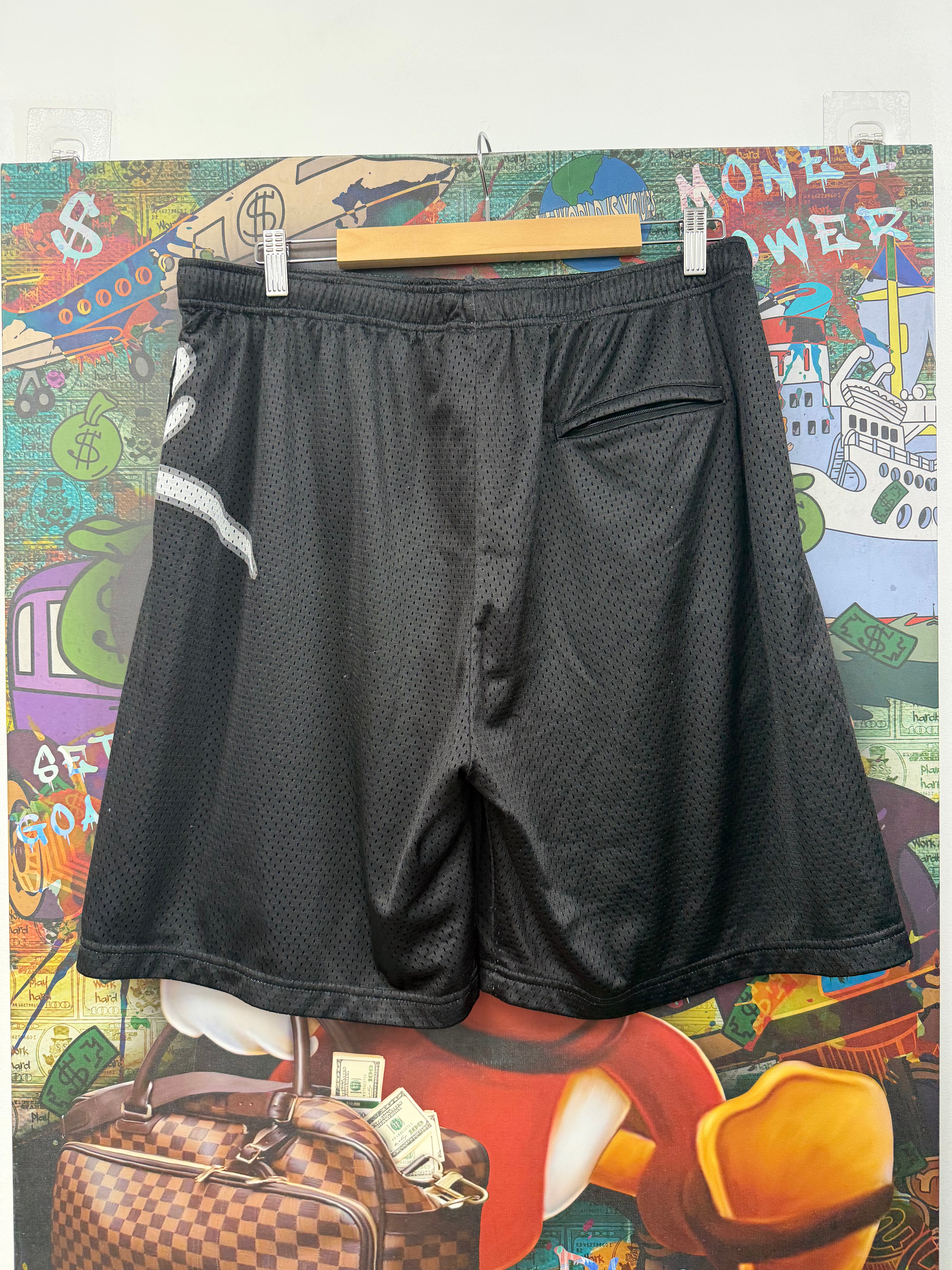 Supreme Black Silver Logo Shorts