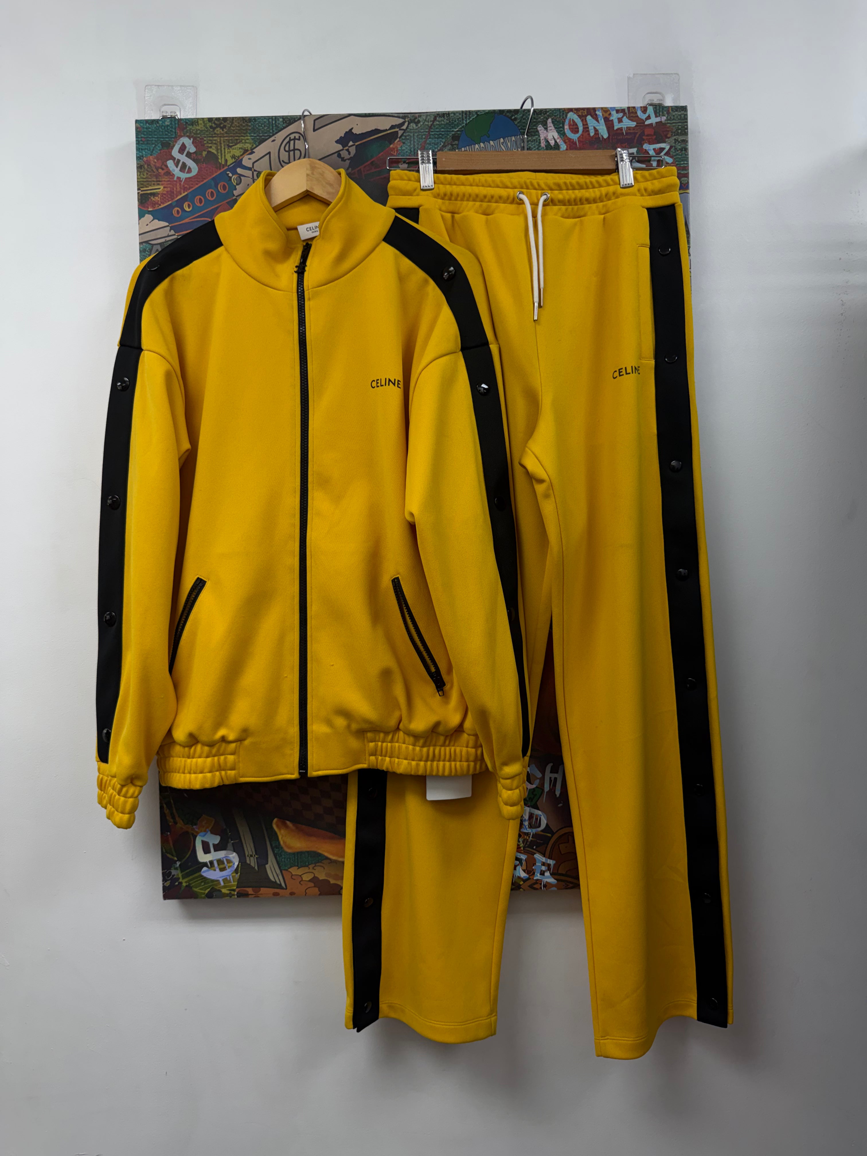 Celine Yellow Black Warm Up Track Suit