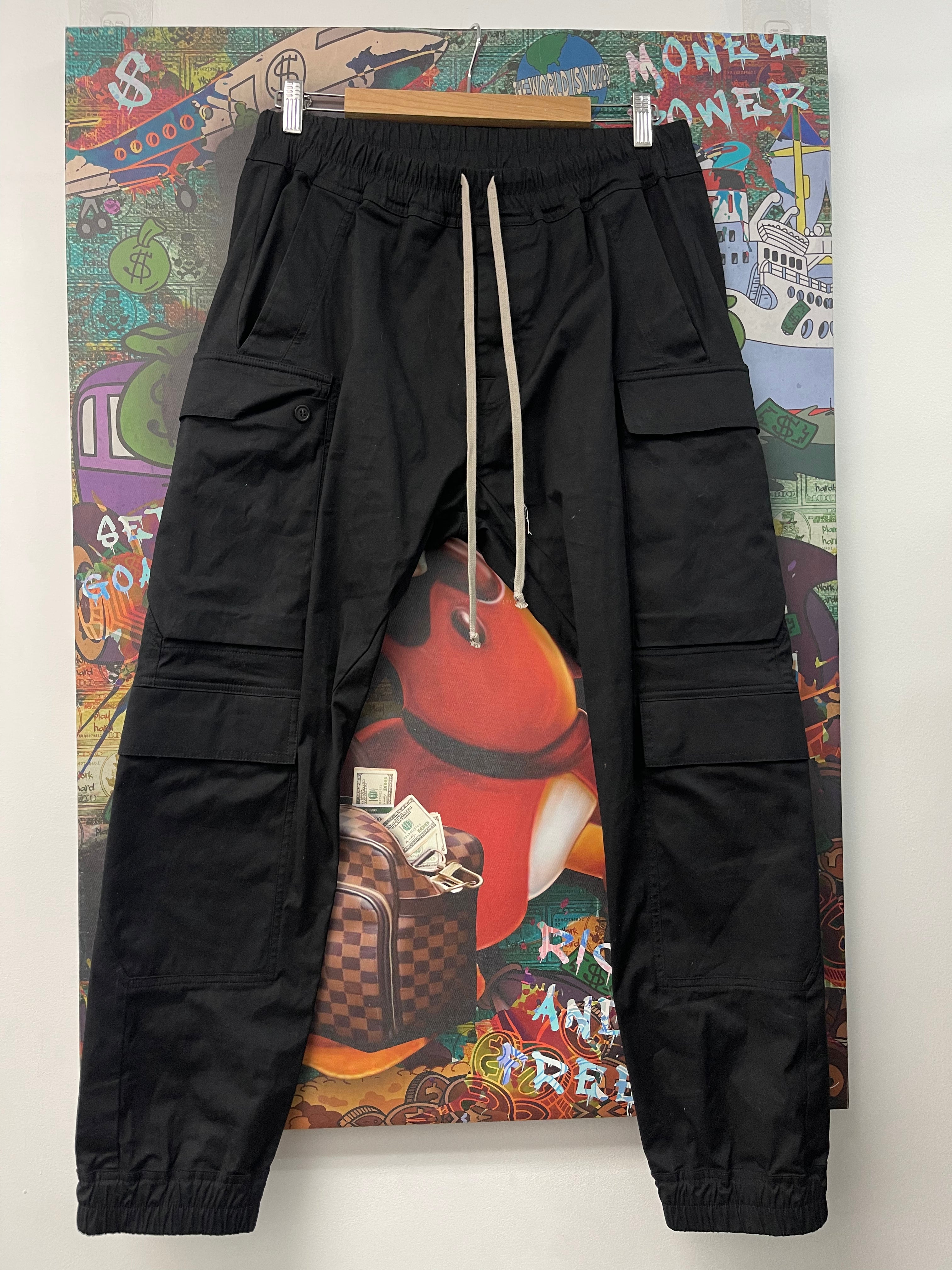 Rick Owens Black Mastodon Mega (52) Cargo Pants