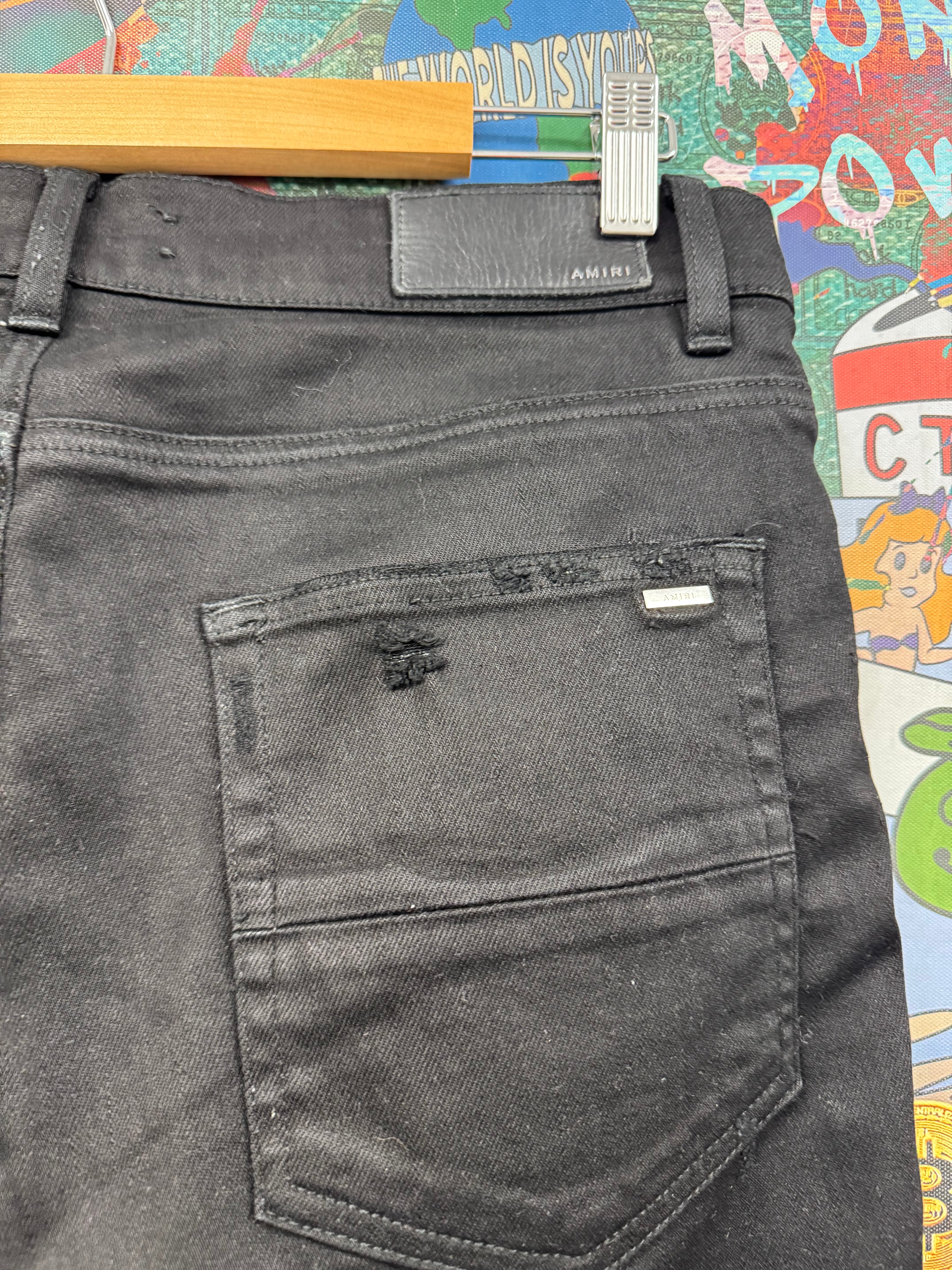 Amiri MX2 Black Black Patch Jeans