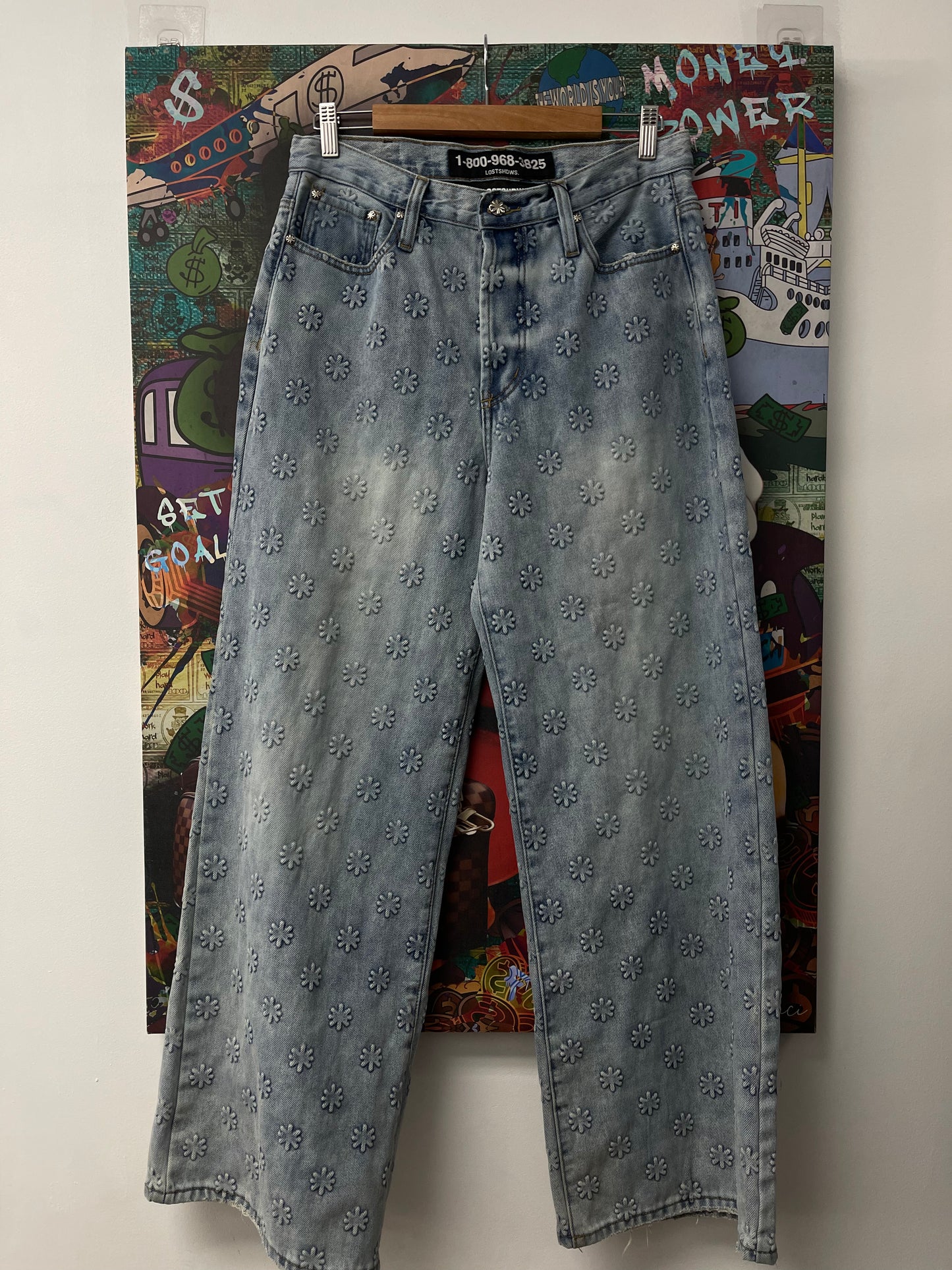 Lost Embossed Denim Jeans Used