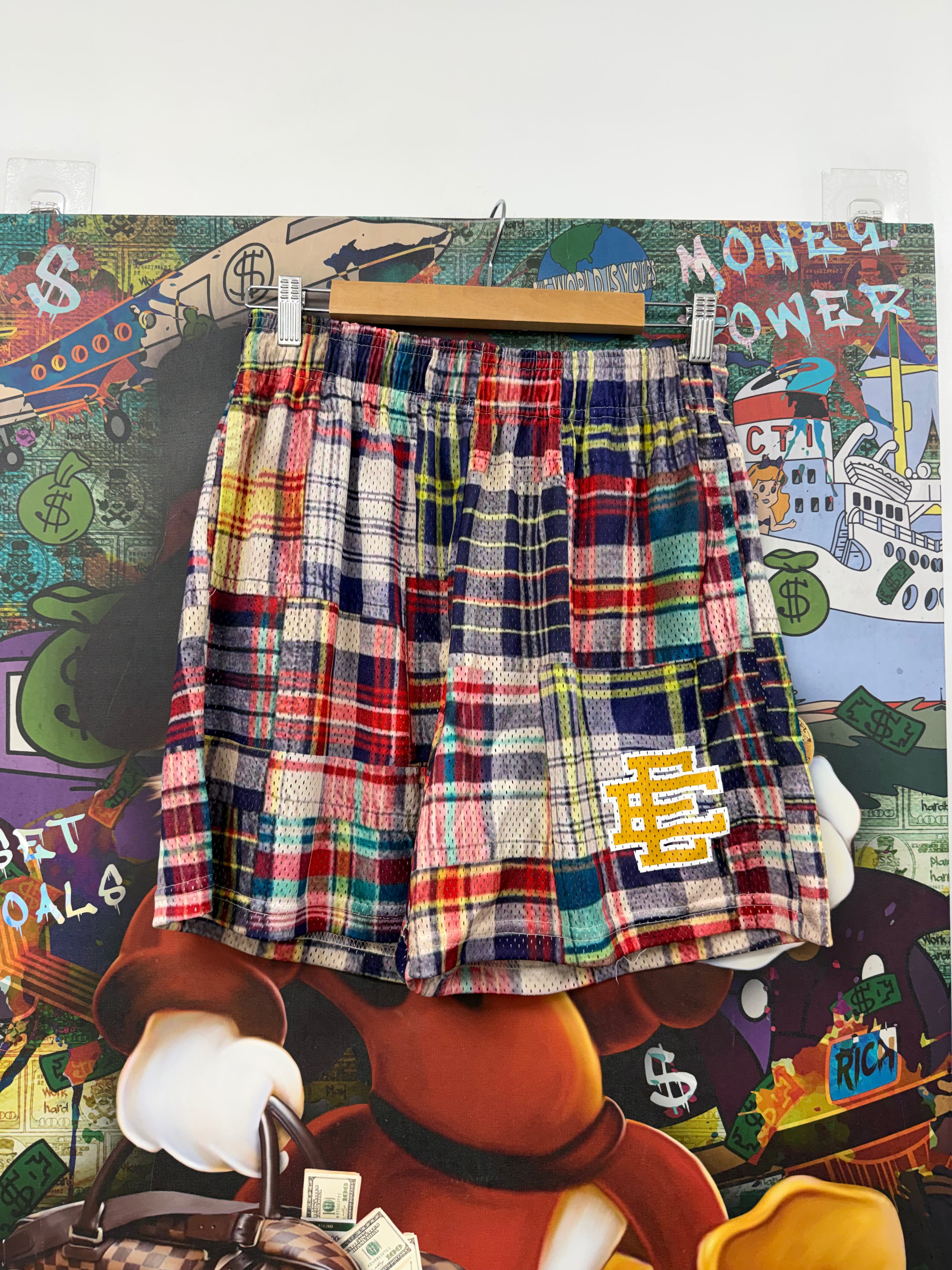 Eric Emanuel Plaid Monogram Shorts