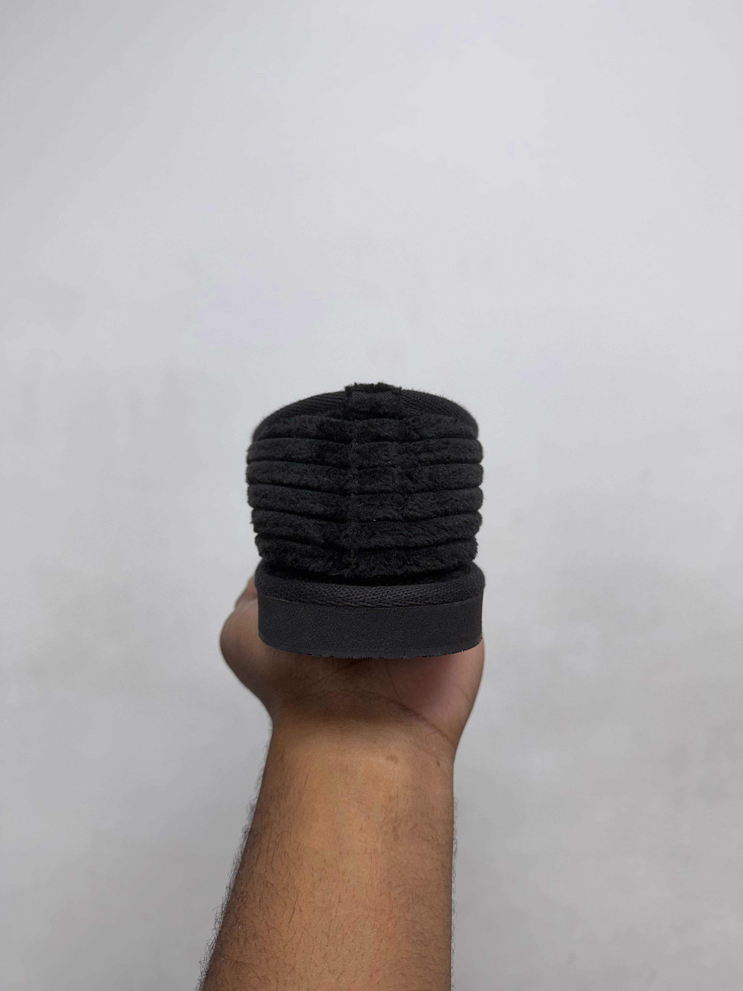 Chrome Hearts Black Plus Patch Sherpa Lined Slides
