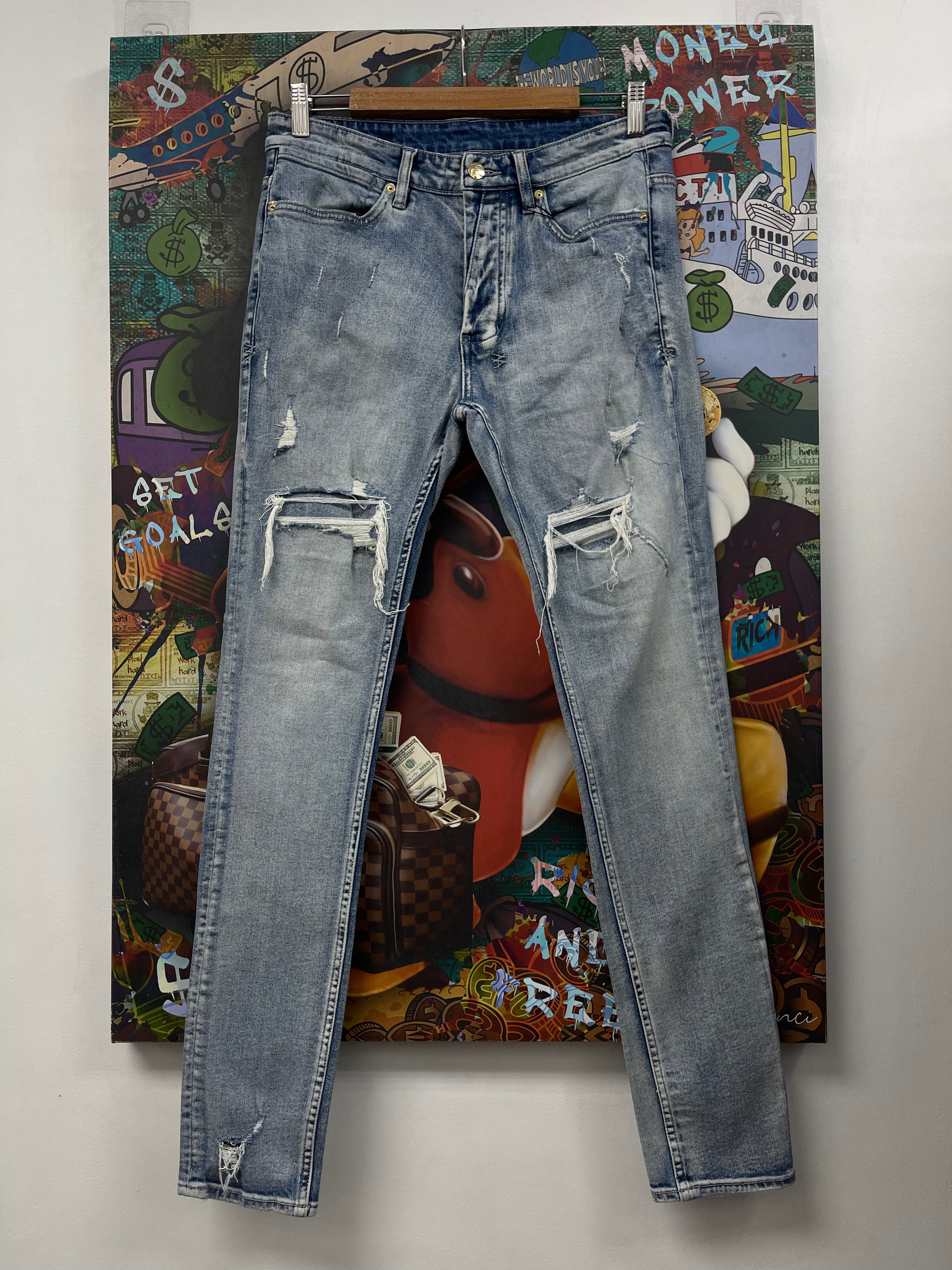 Ksubi Light Wash Patchwork Jeans