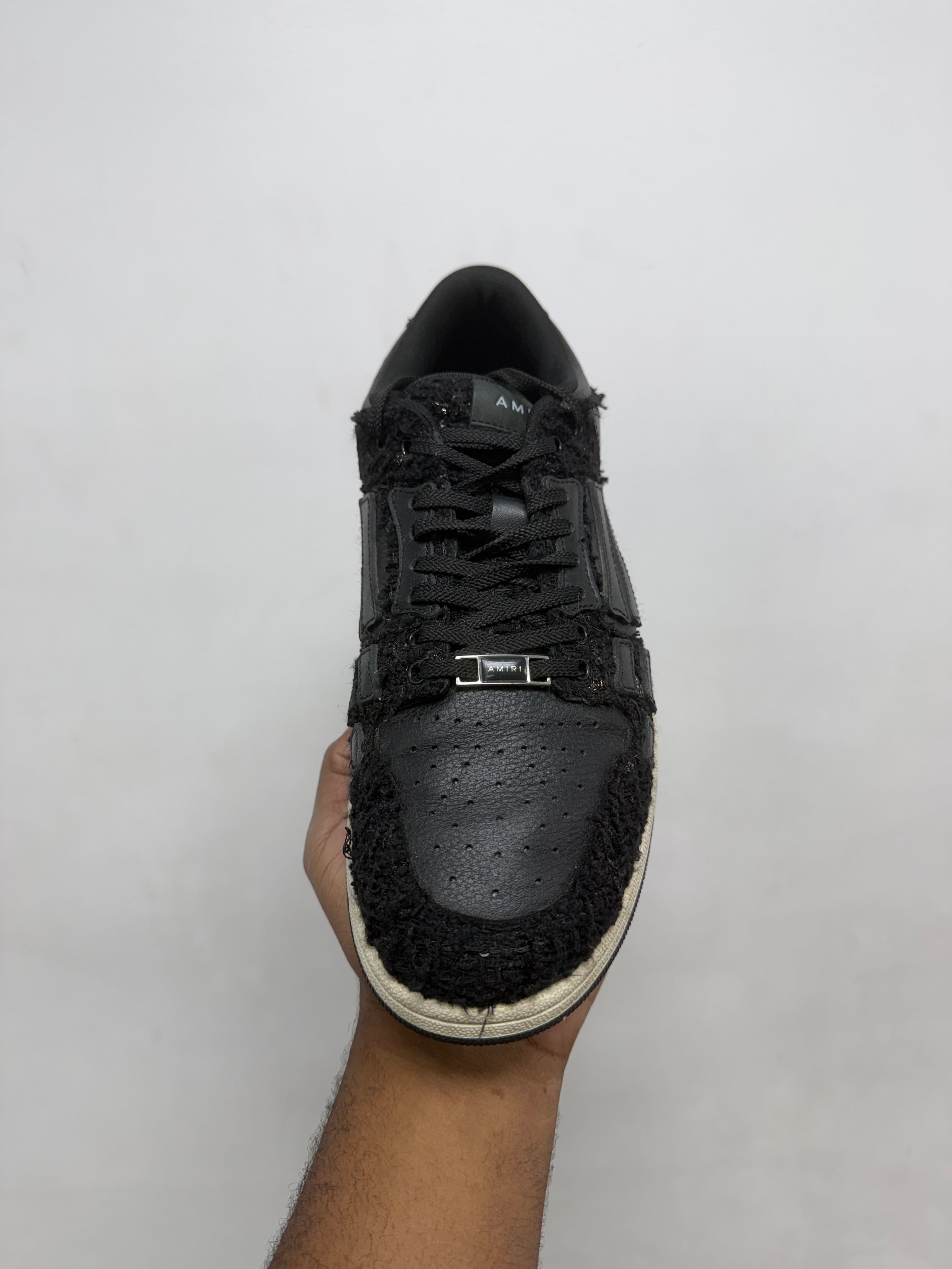 Amiri Black Boucle Skel Top Low Sneakers