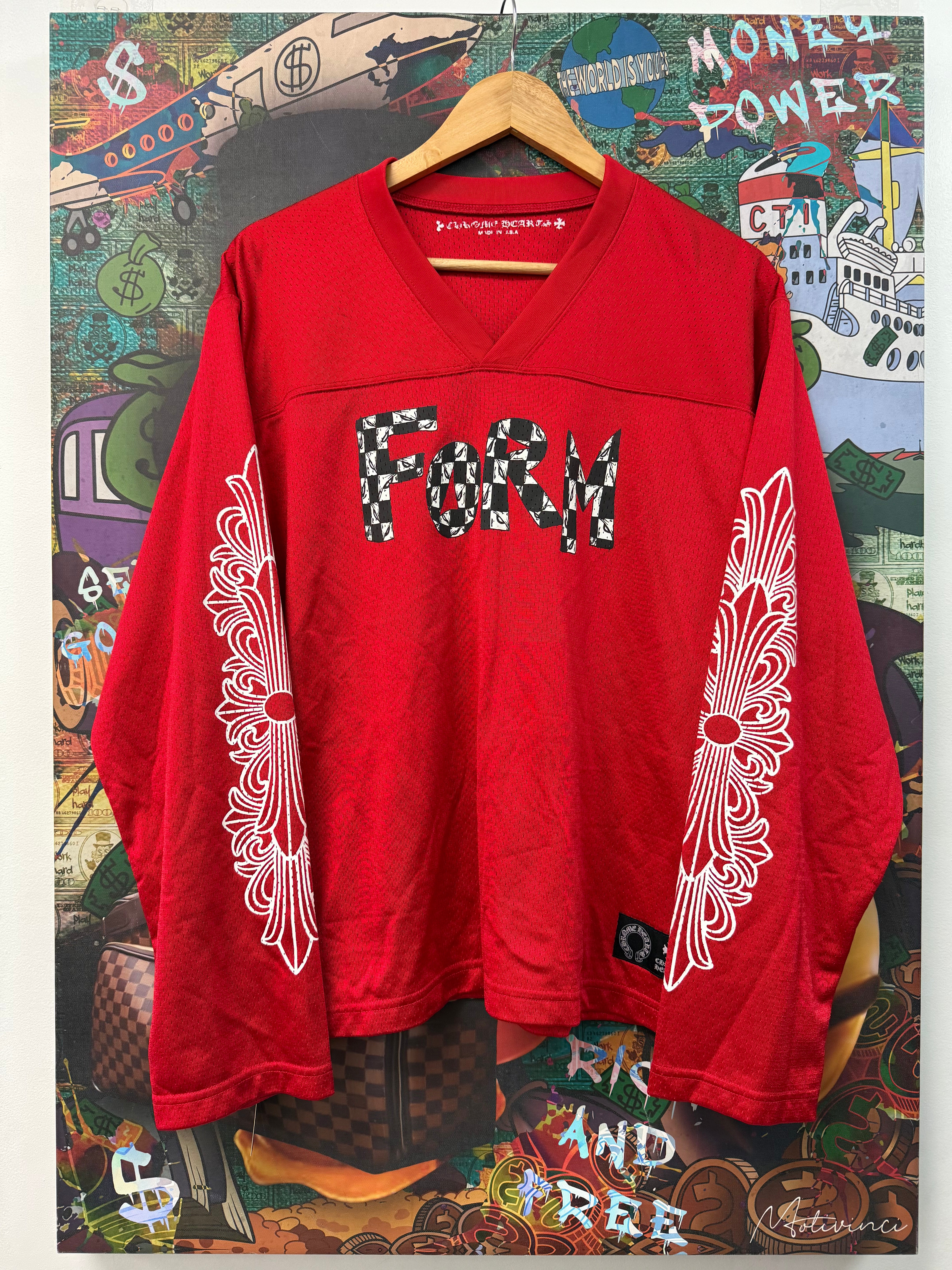 Chrome Hearts Matty Boy Red Mesh Form LS Jersey