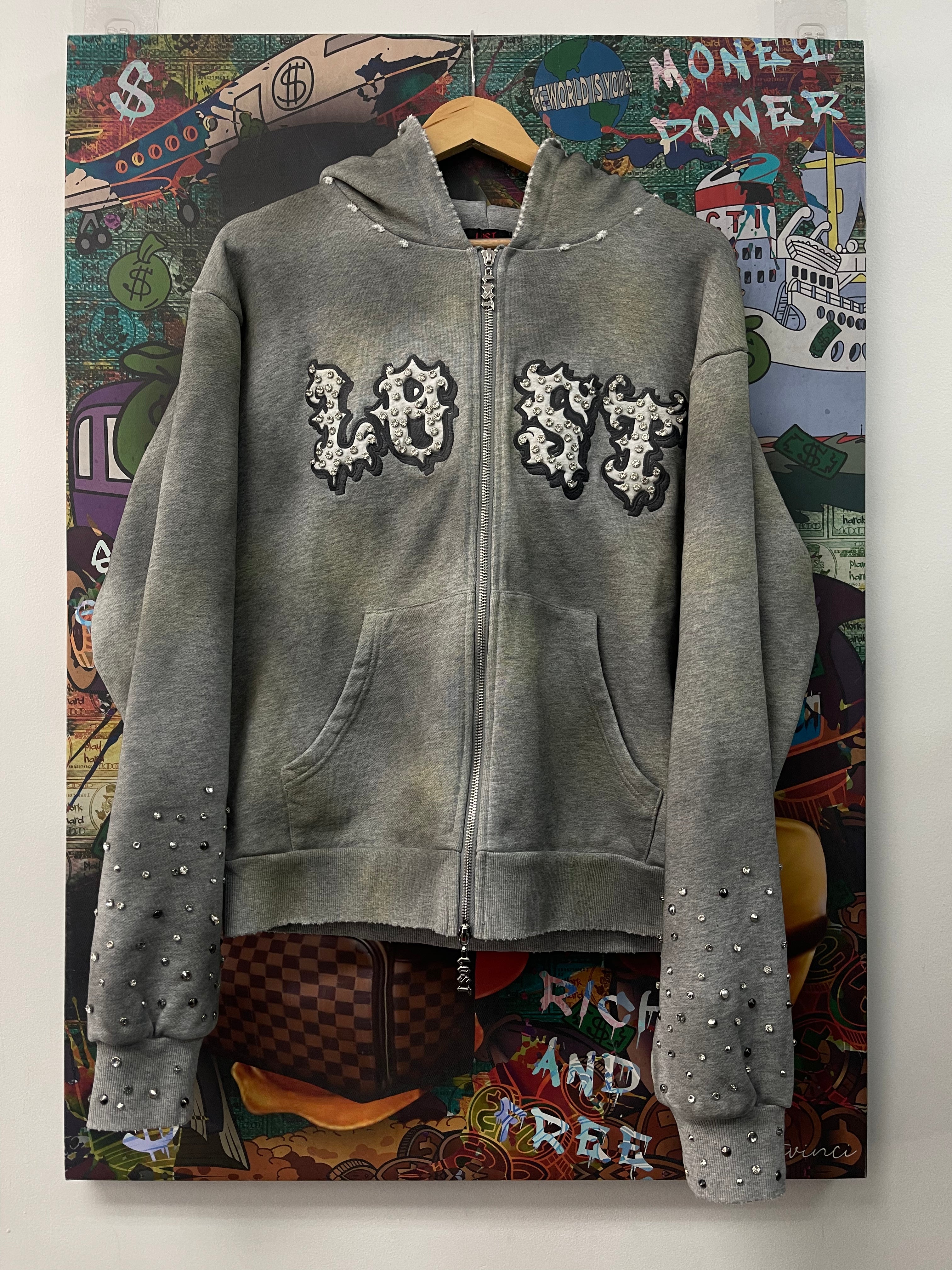 Lost Intricacy Grey Patch Hoodie