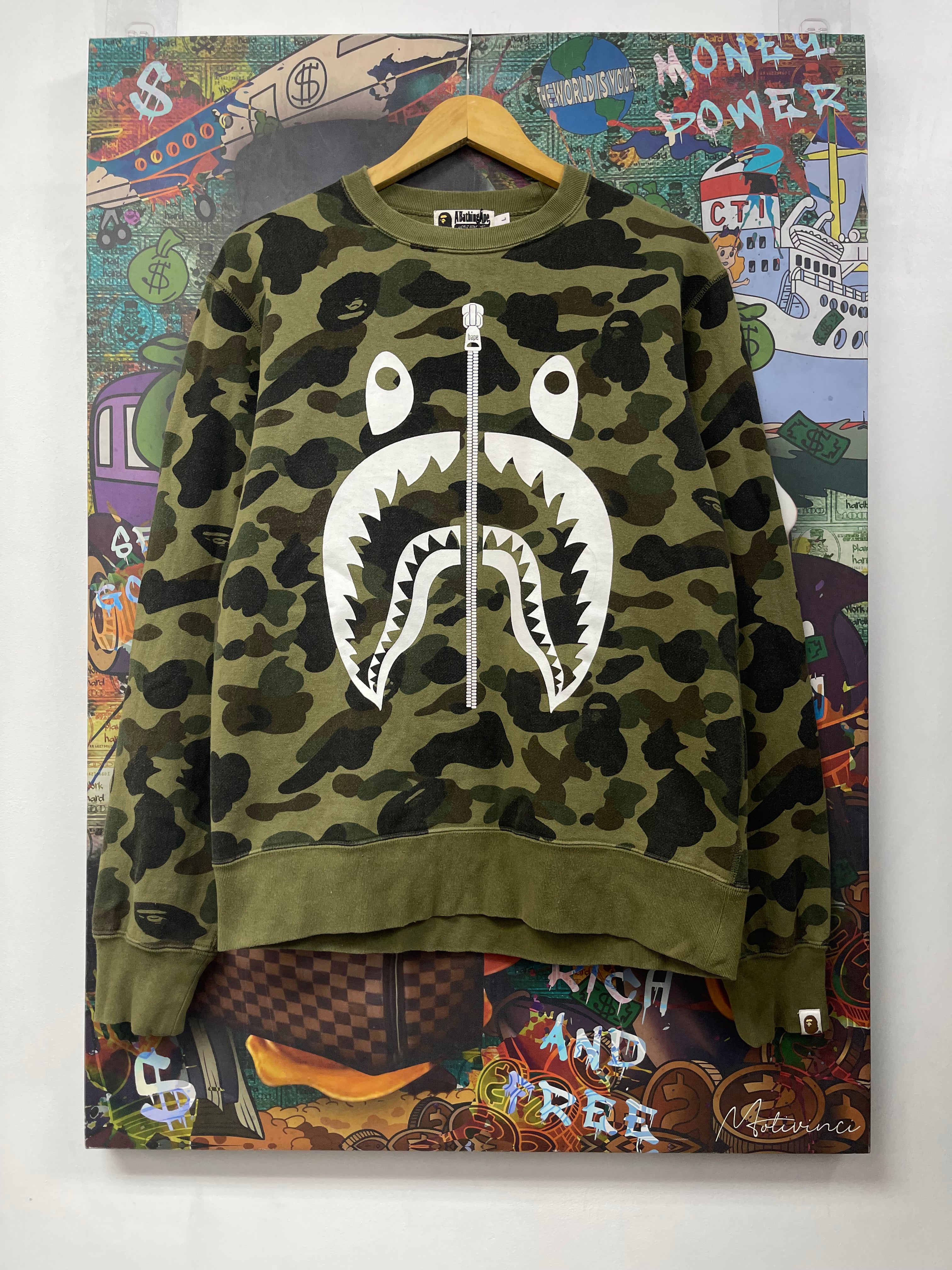 BAPE Camo Shark Crewneck