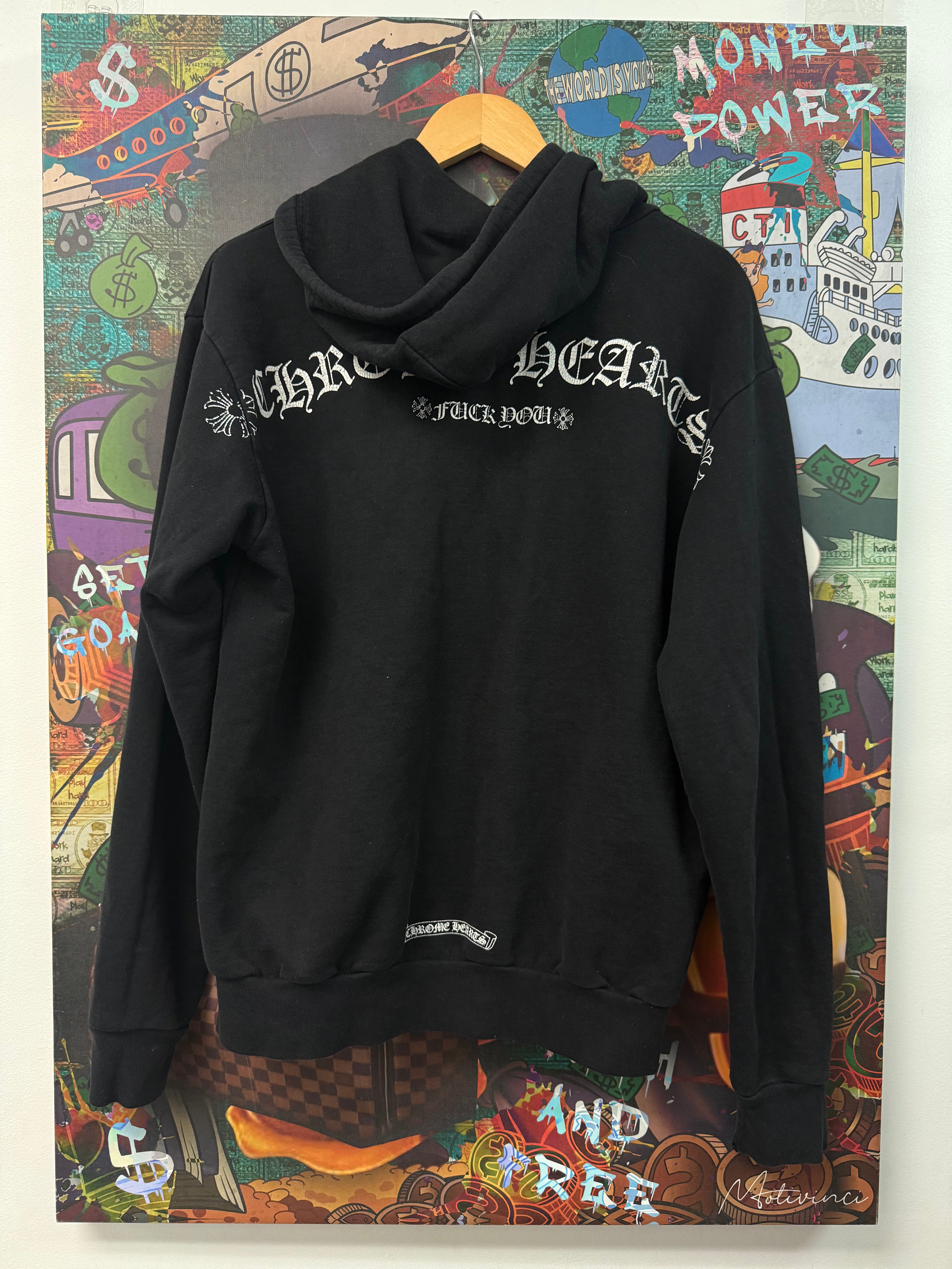 Chrome Hearts Black Shoulder Zip Up Hoodie