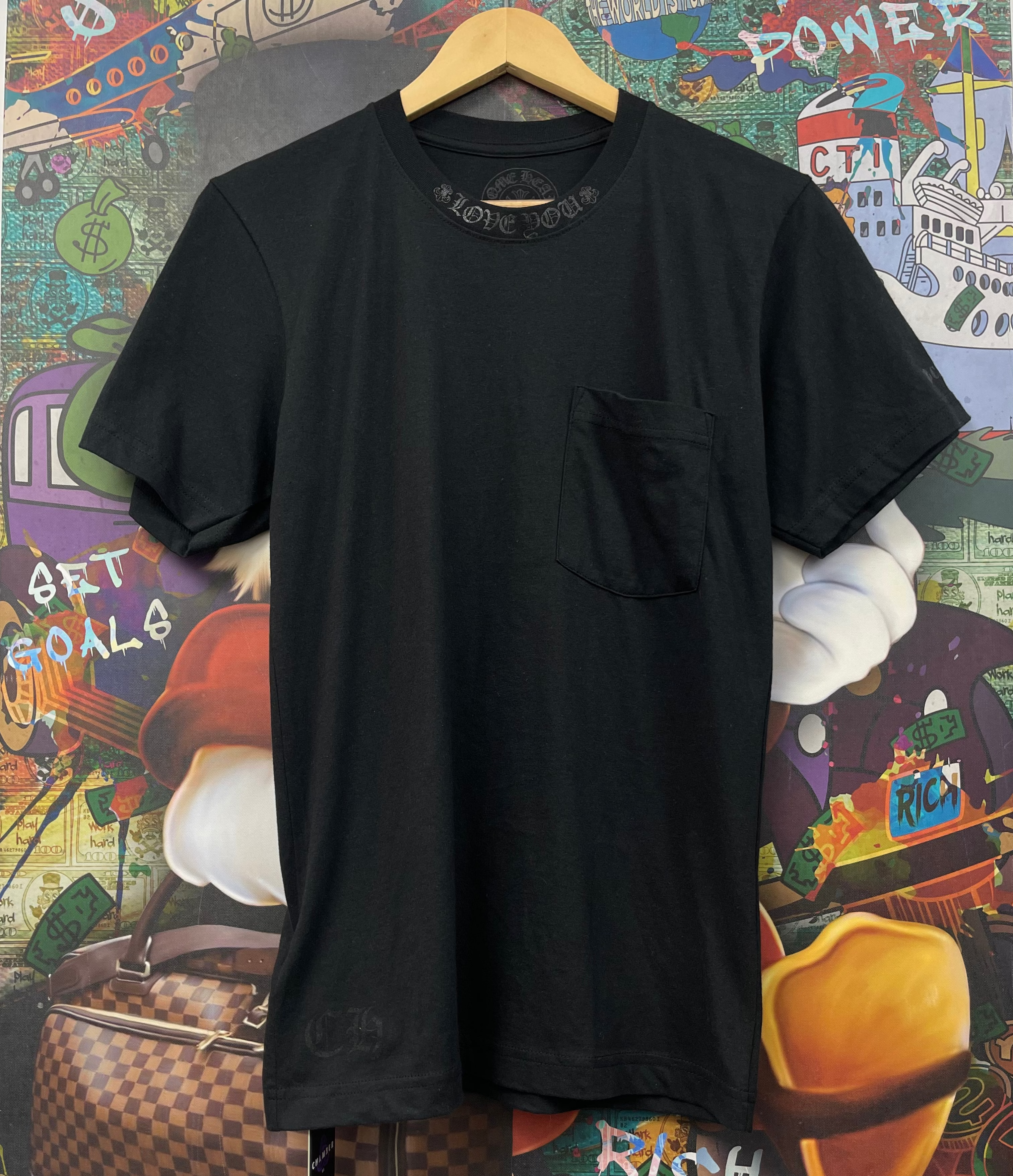 Chrome Hearts Black Cannes Love You Neck Logo Tee