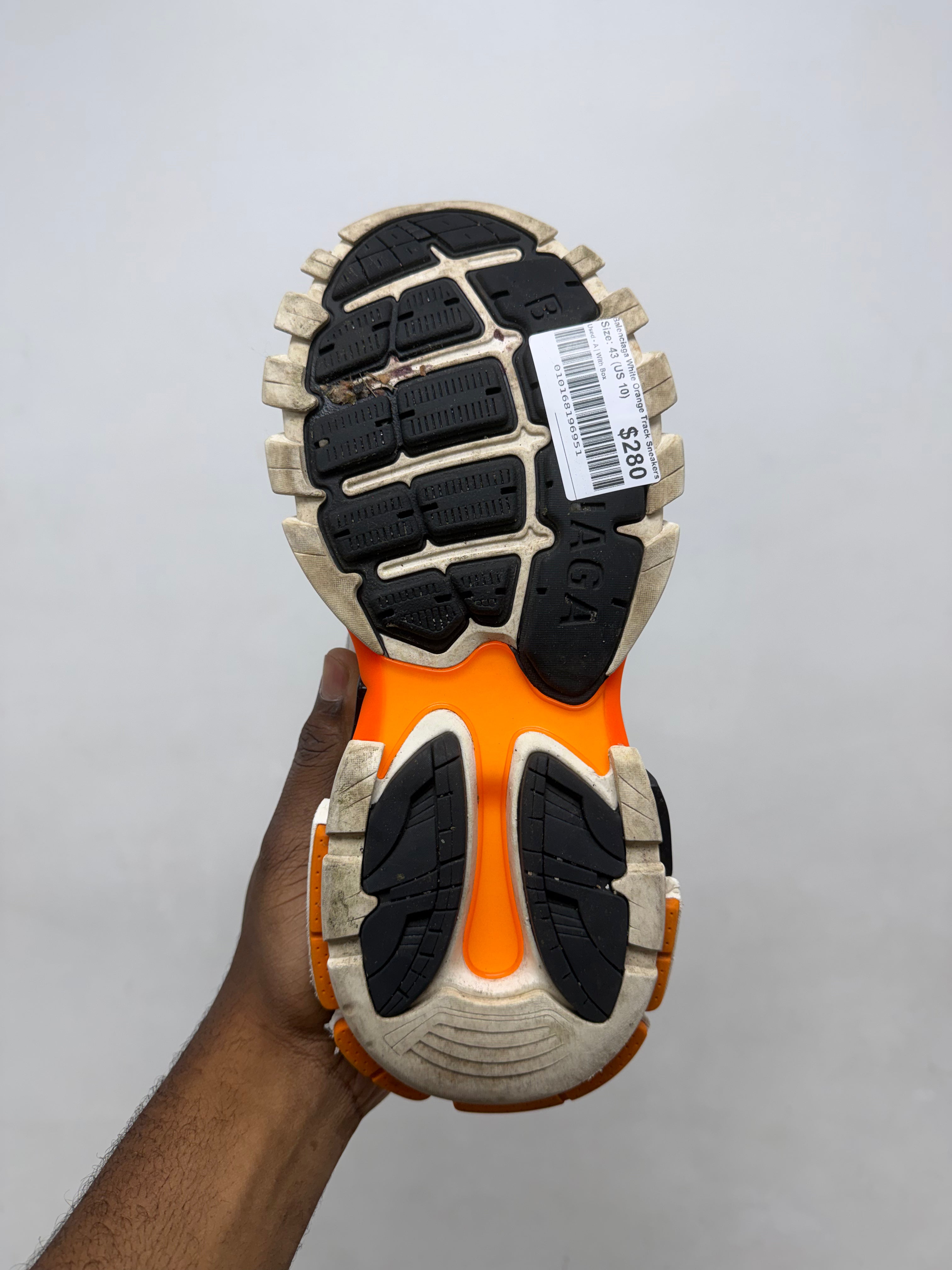 Balenciaga White Orange Track Sneakers
