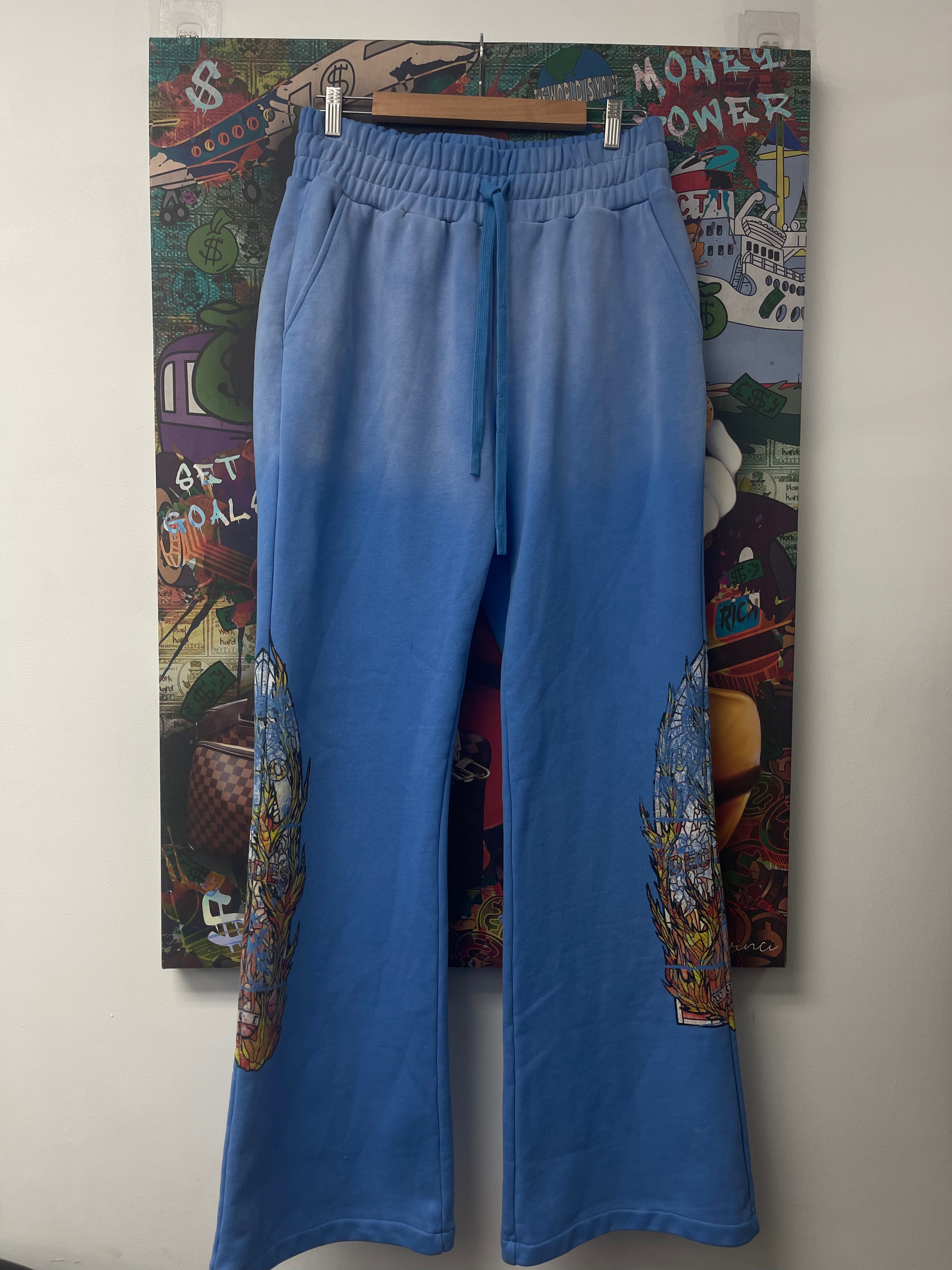 WDW Blue Flames Sweats  Used