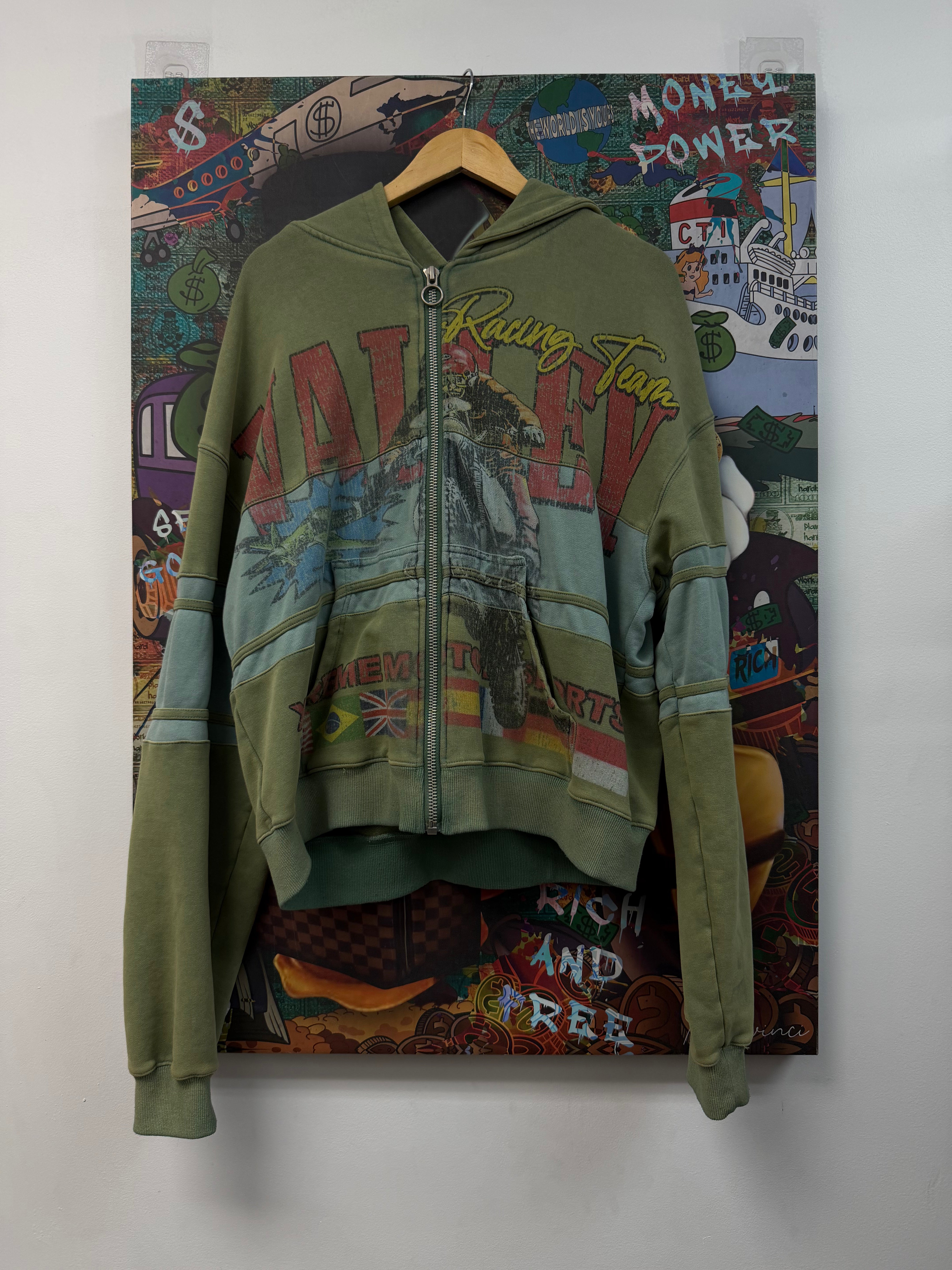 Vale Olive Peace Corps Zip Up Hoodie