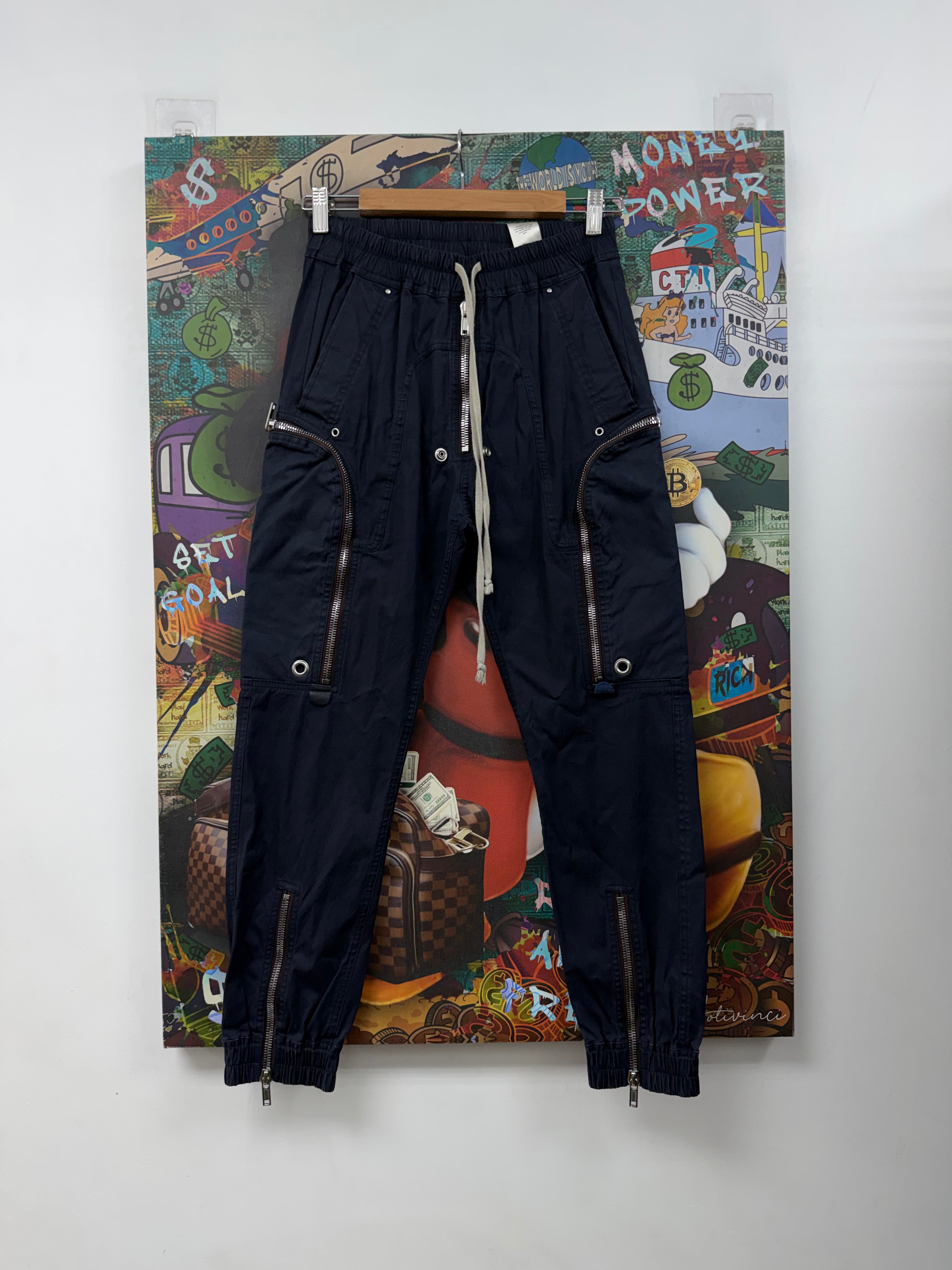 Rick Owens Navy Bauhaus Cargo Pants