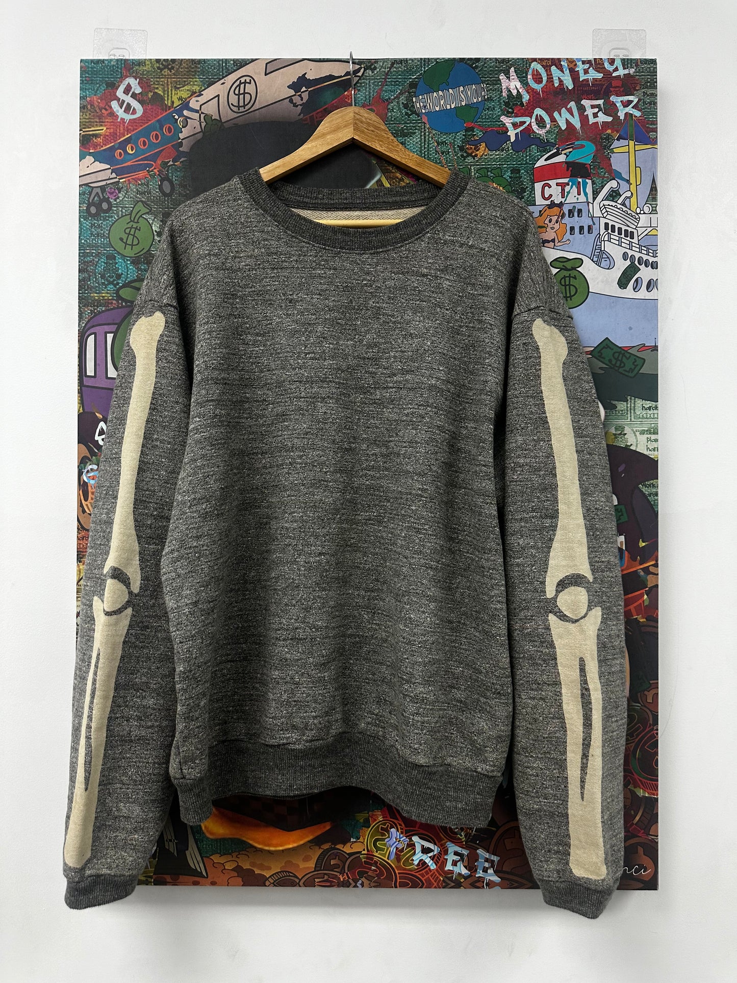 Kapital Grey Cream Bone Crewneck Used Large N/A