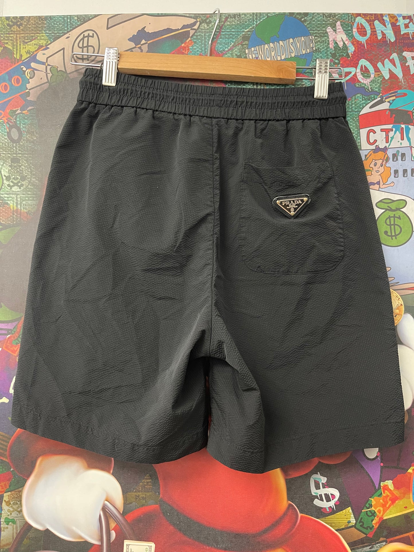 Prada Nylon Shorts Black Red (Broken Zipper) Used