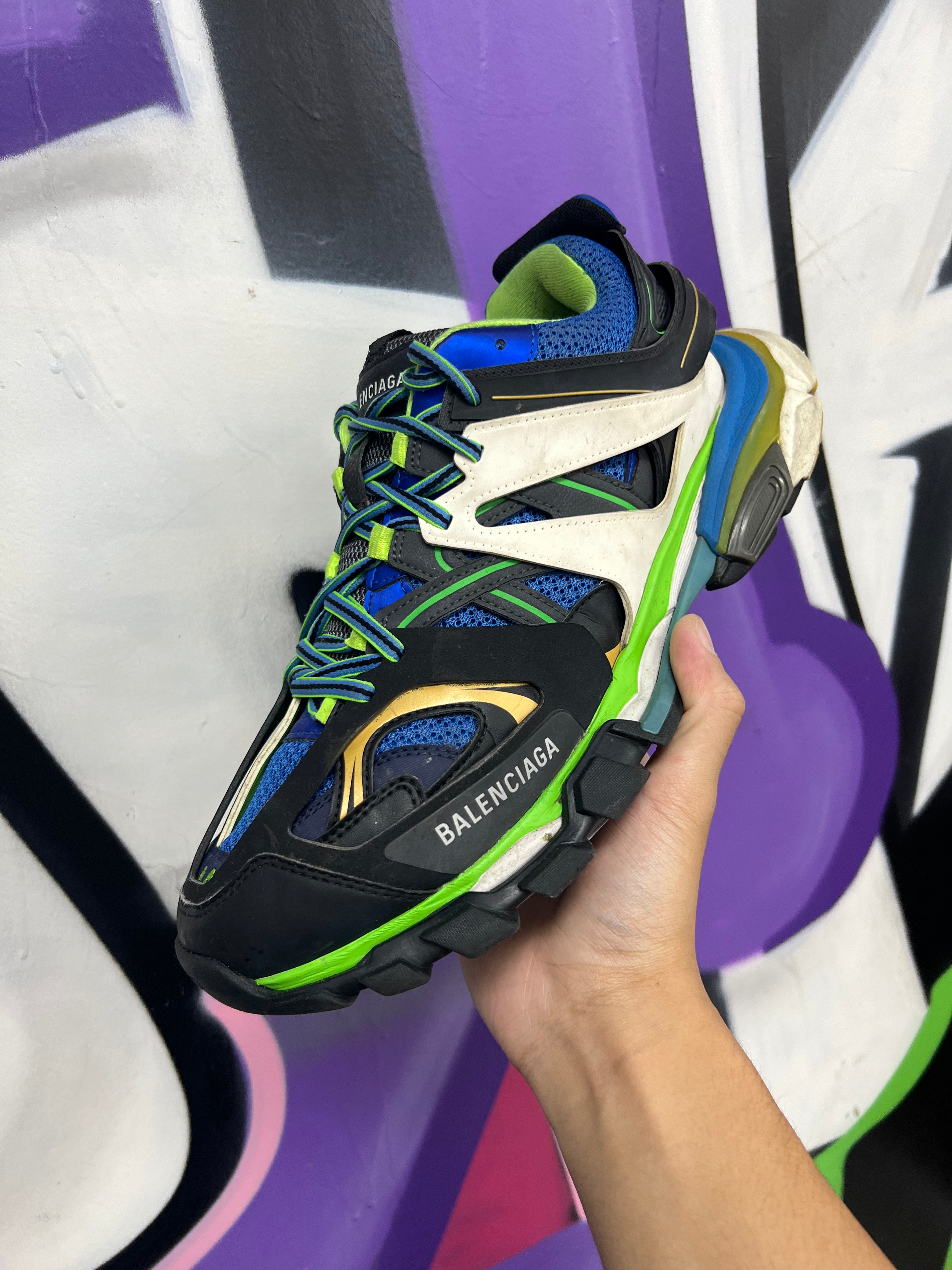 Balenciaga Track Green Blue White Gold Sneakers