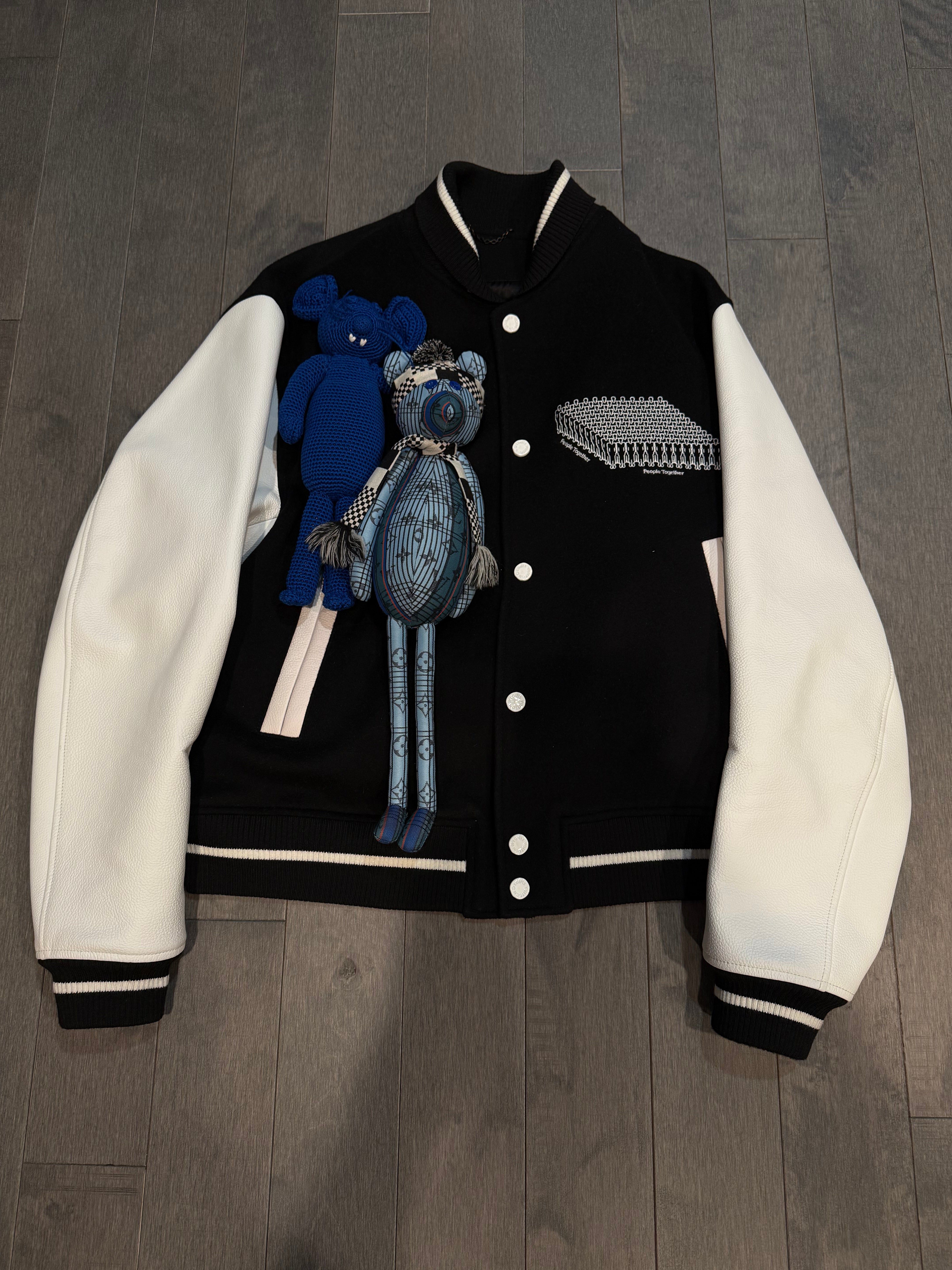 LV Puppet Varsity Jacket Black Used 58 N/A