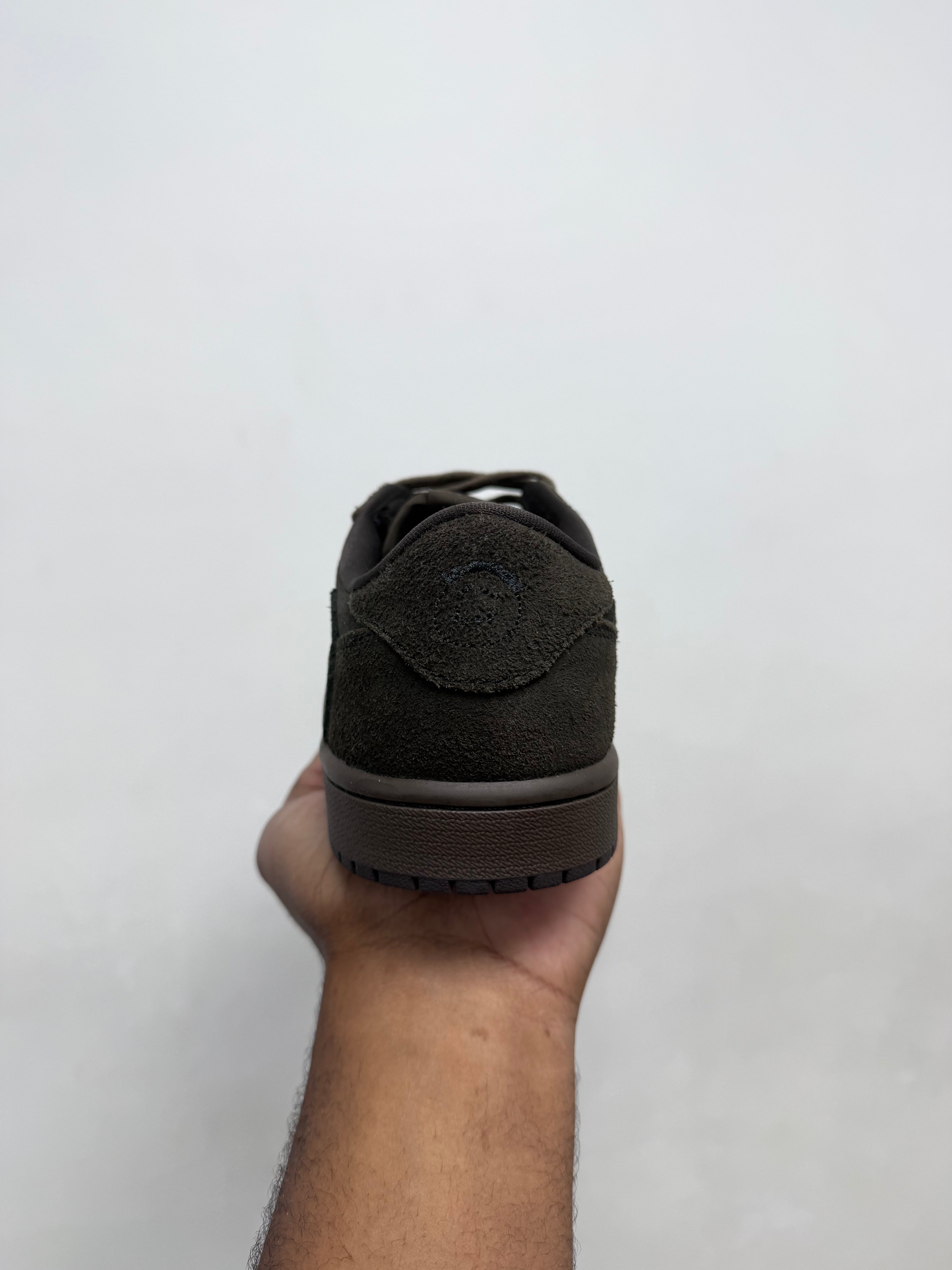 Jordan 1 Low Travis Scott Brown Velvet Sneakers