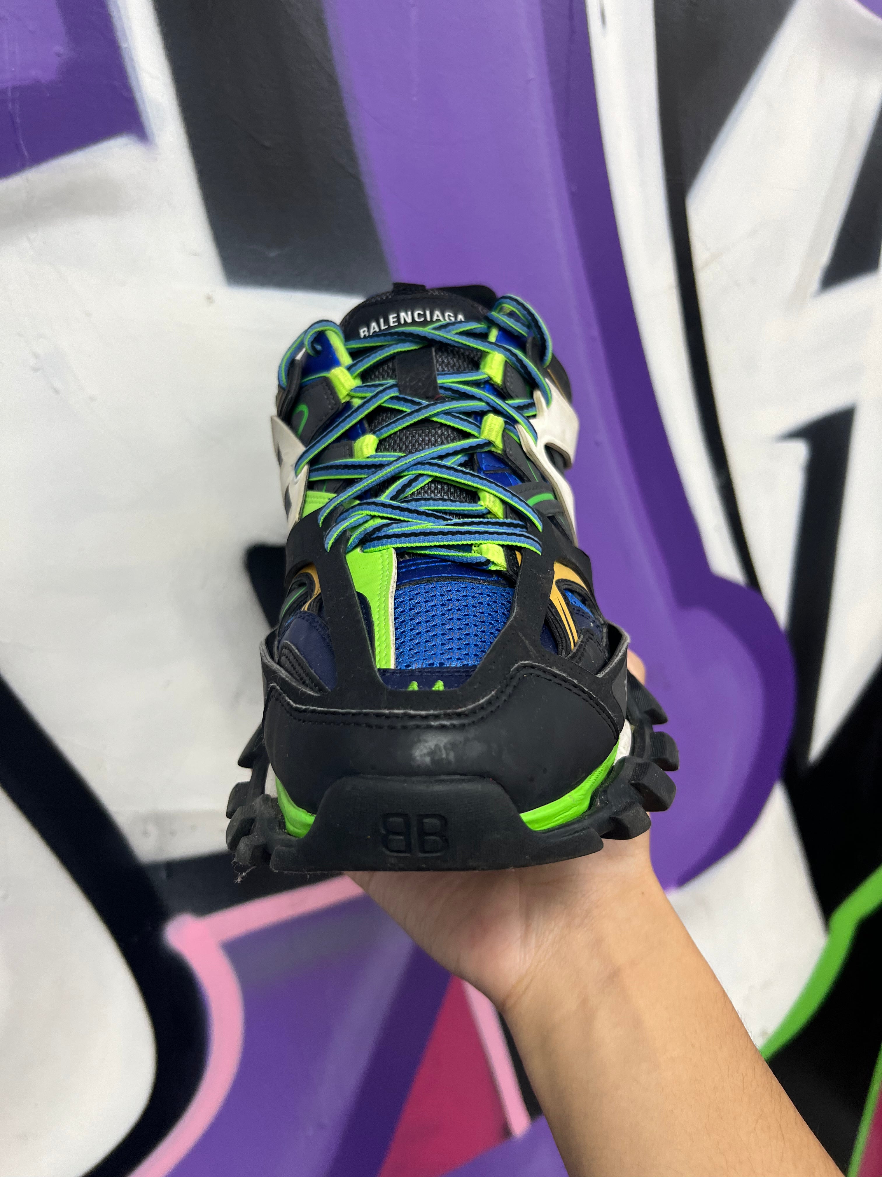 Balenciaga Track Green Blue White Gold Sneakers