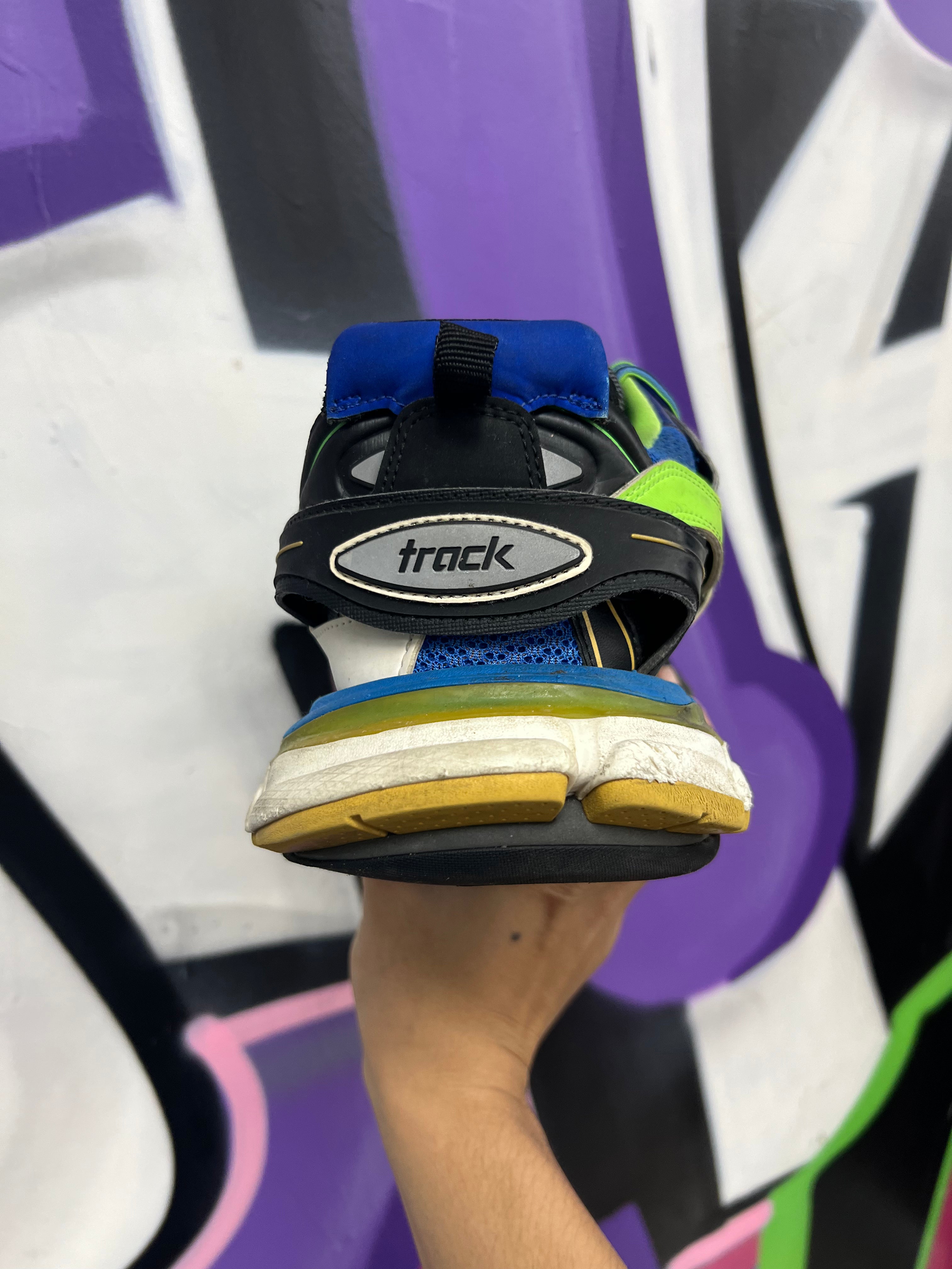 Balenciaga Track Green Blue White Gold Sneakers