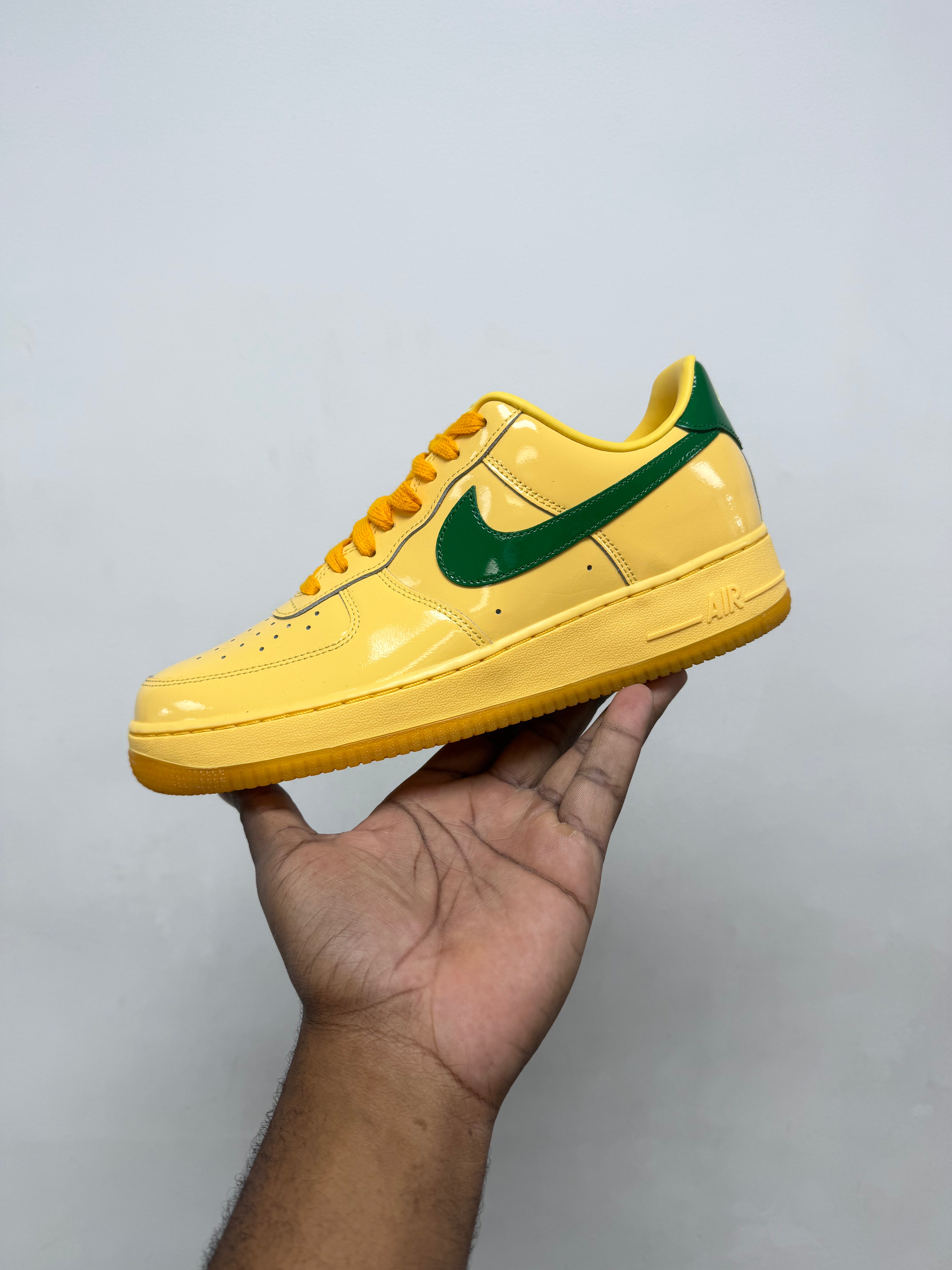 Nike Patent Leather AF1 Yellow Sneakers