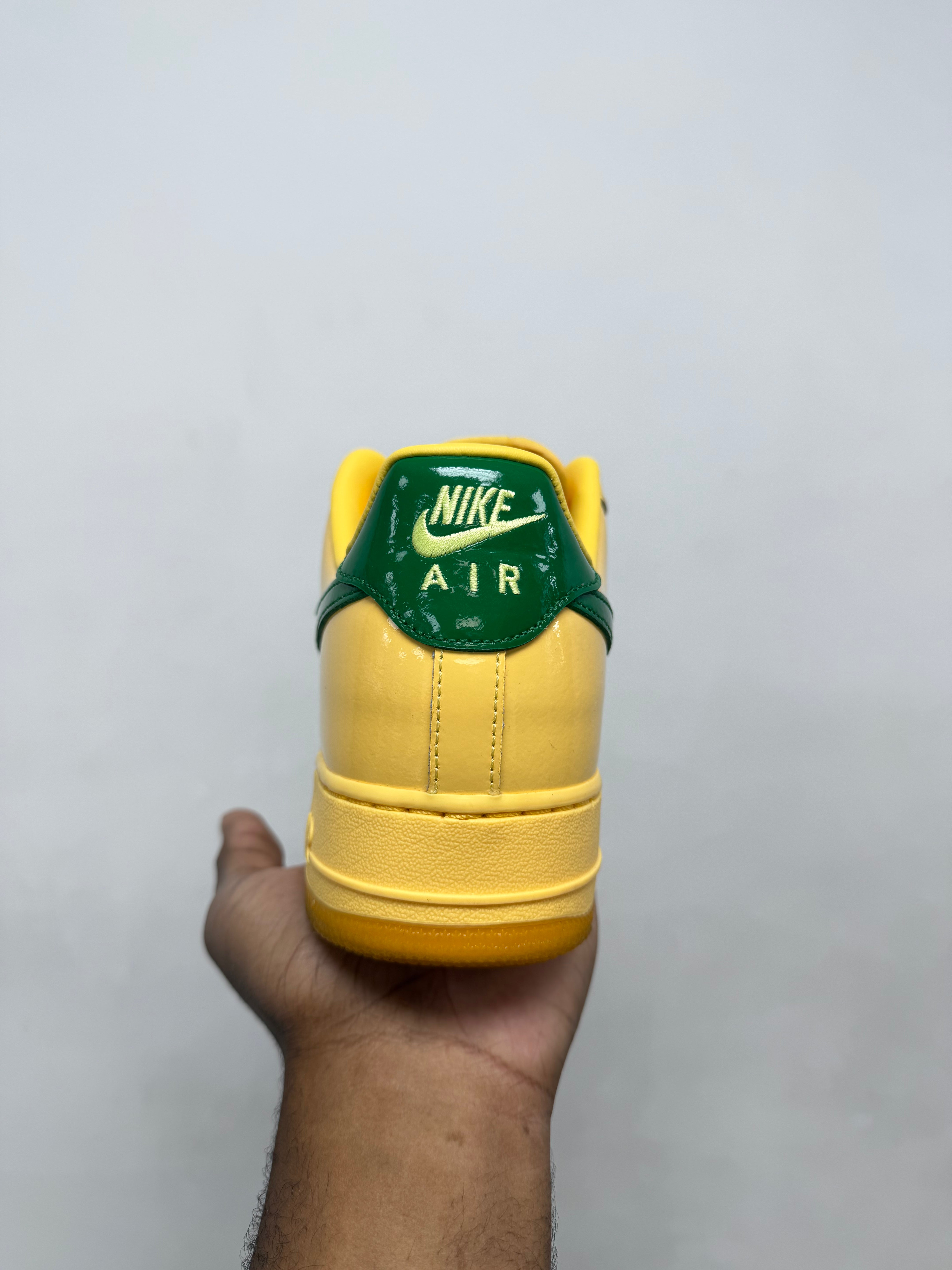 Nike Patent Leather AF1 Yellow Sneakers