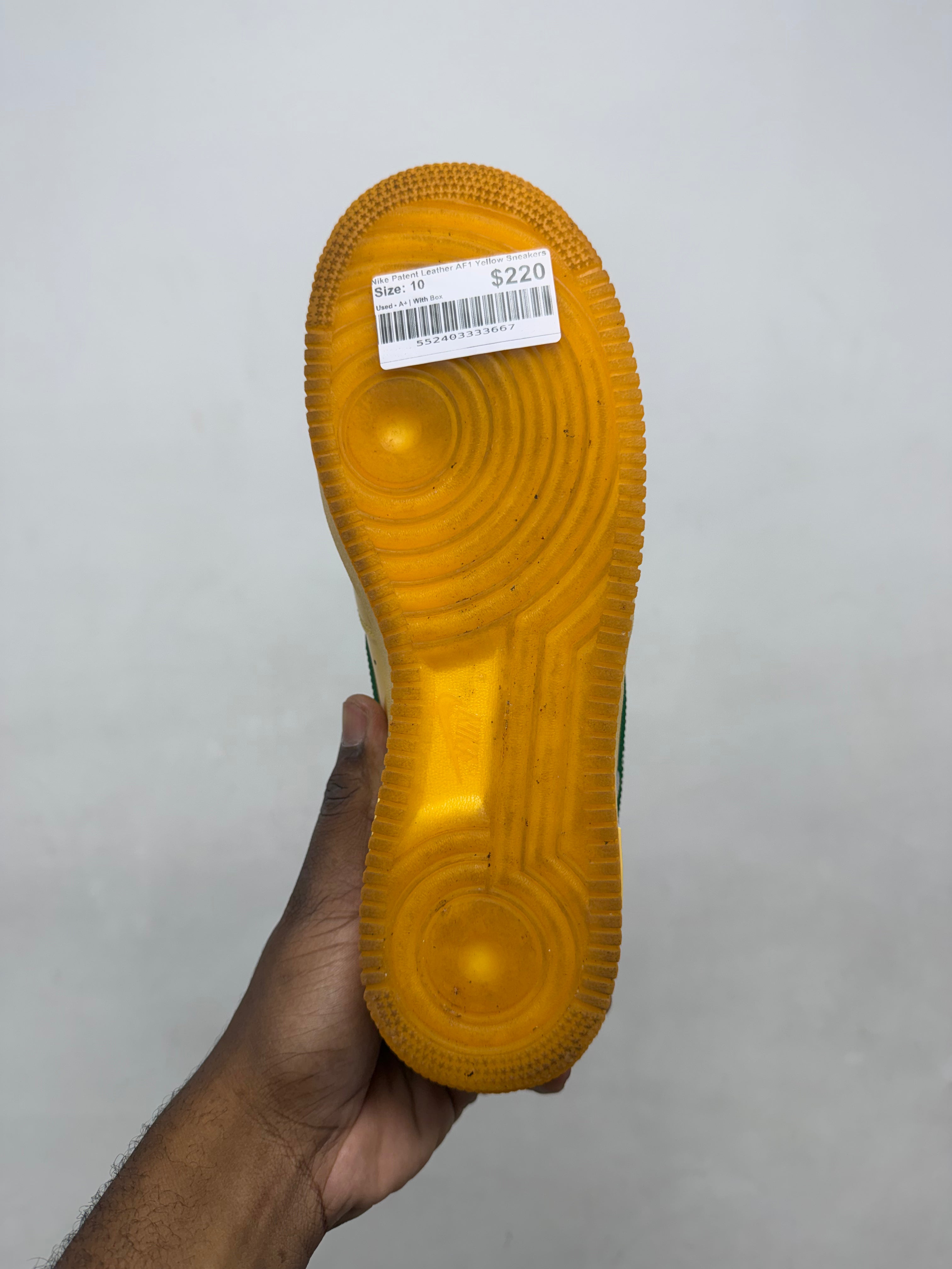 Nike Patent Leather AF1 Yellow Sneakers