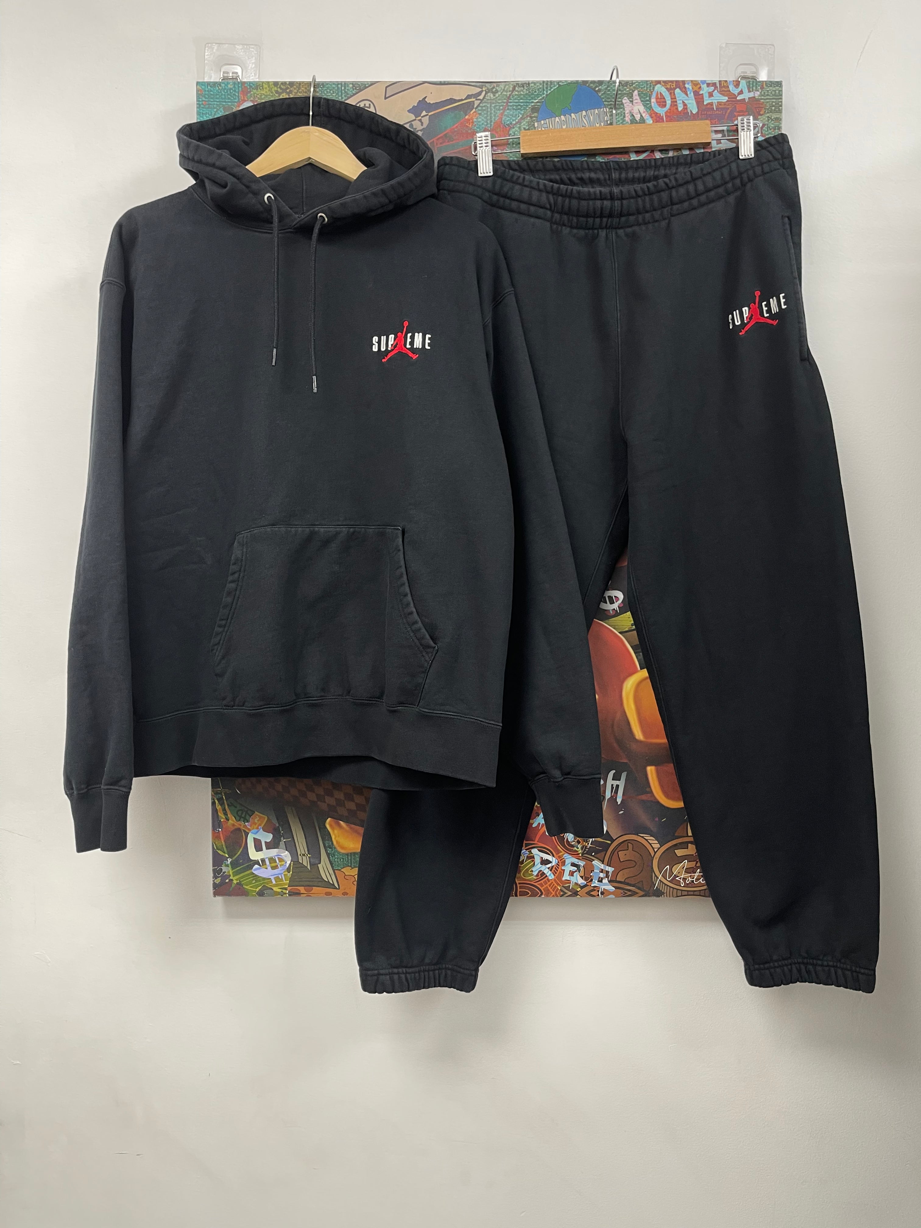 Supreme x Jordan Black Sweatsuit