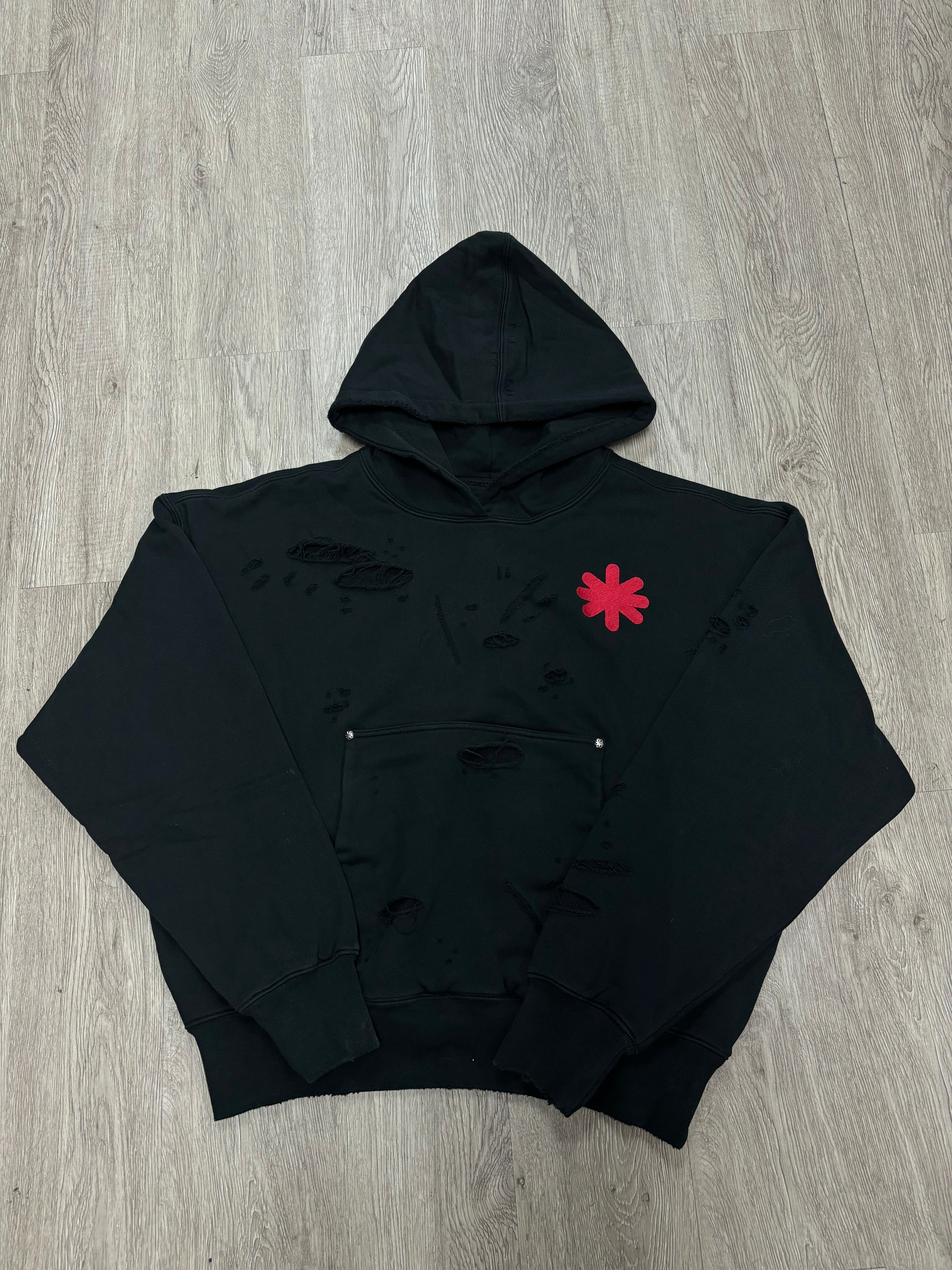 LOST SHDWS Double Layered Black & Red Pullover Hoodie
