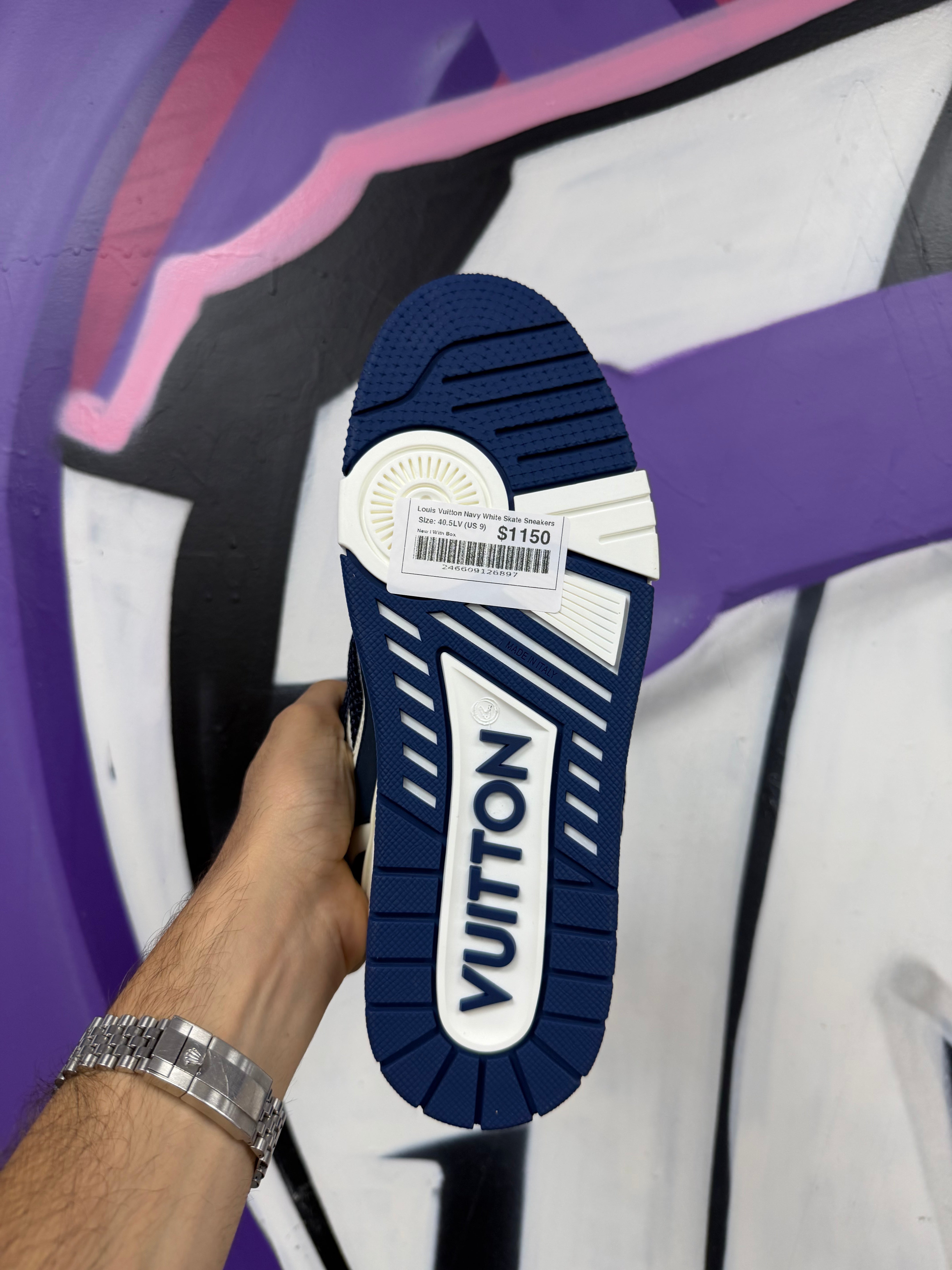 Louis Vuitton Navy White Skate Sneakers