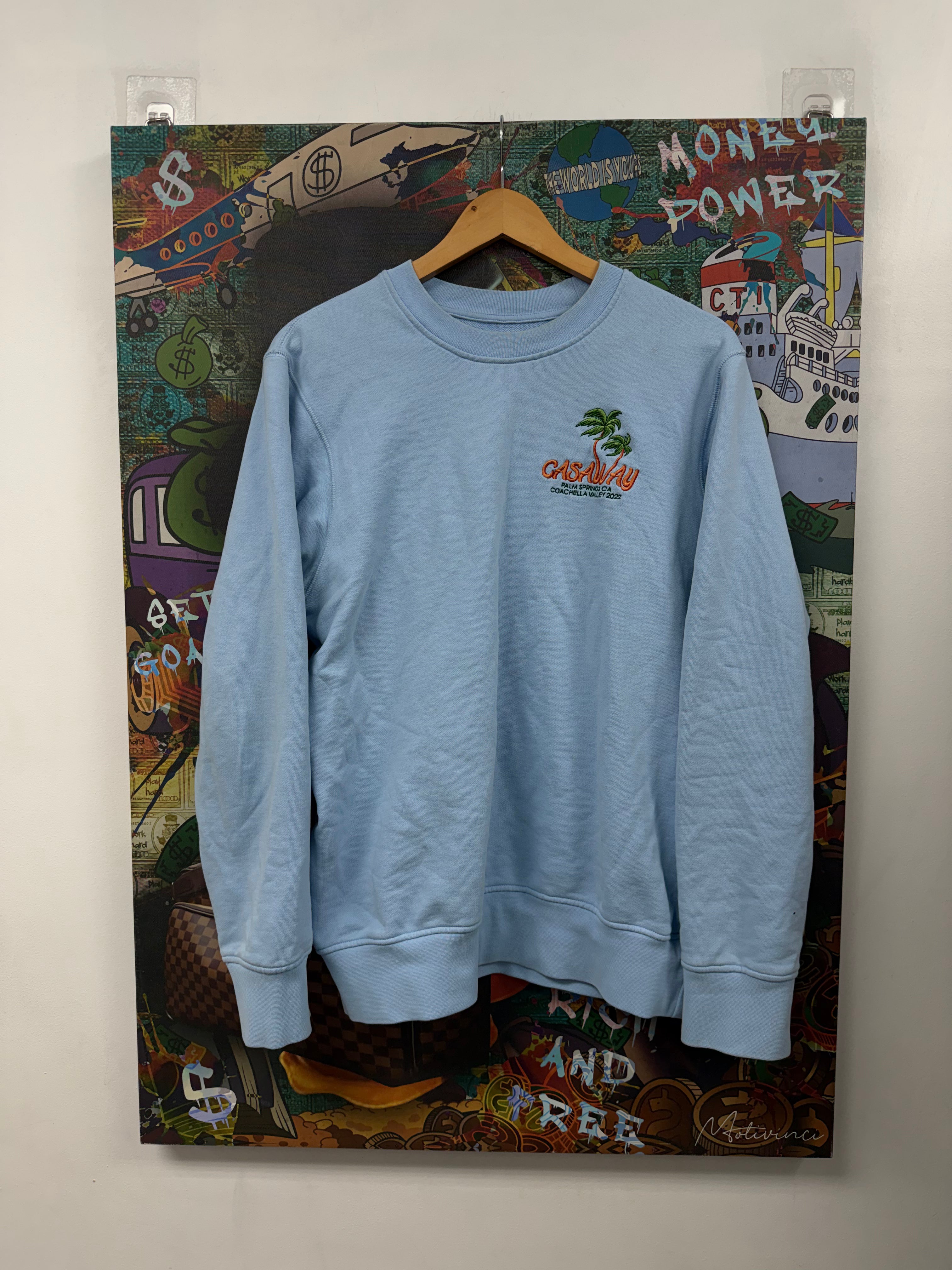Casablanca Baby Blue Casaway Crewneck