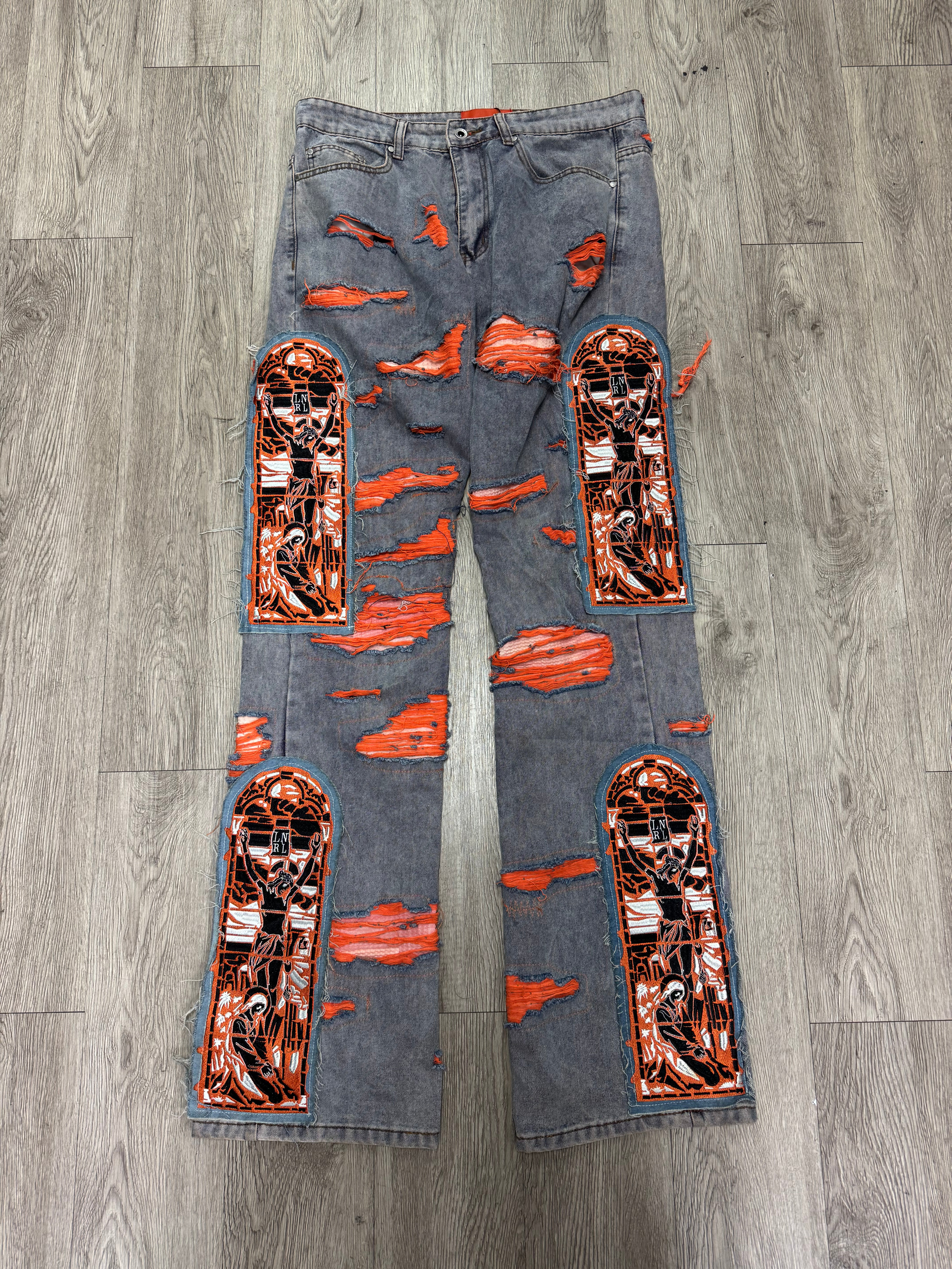 Who Decides War Light Wash Orange Jesus Jeans