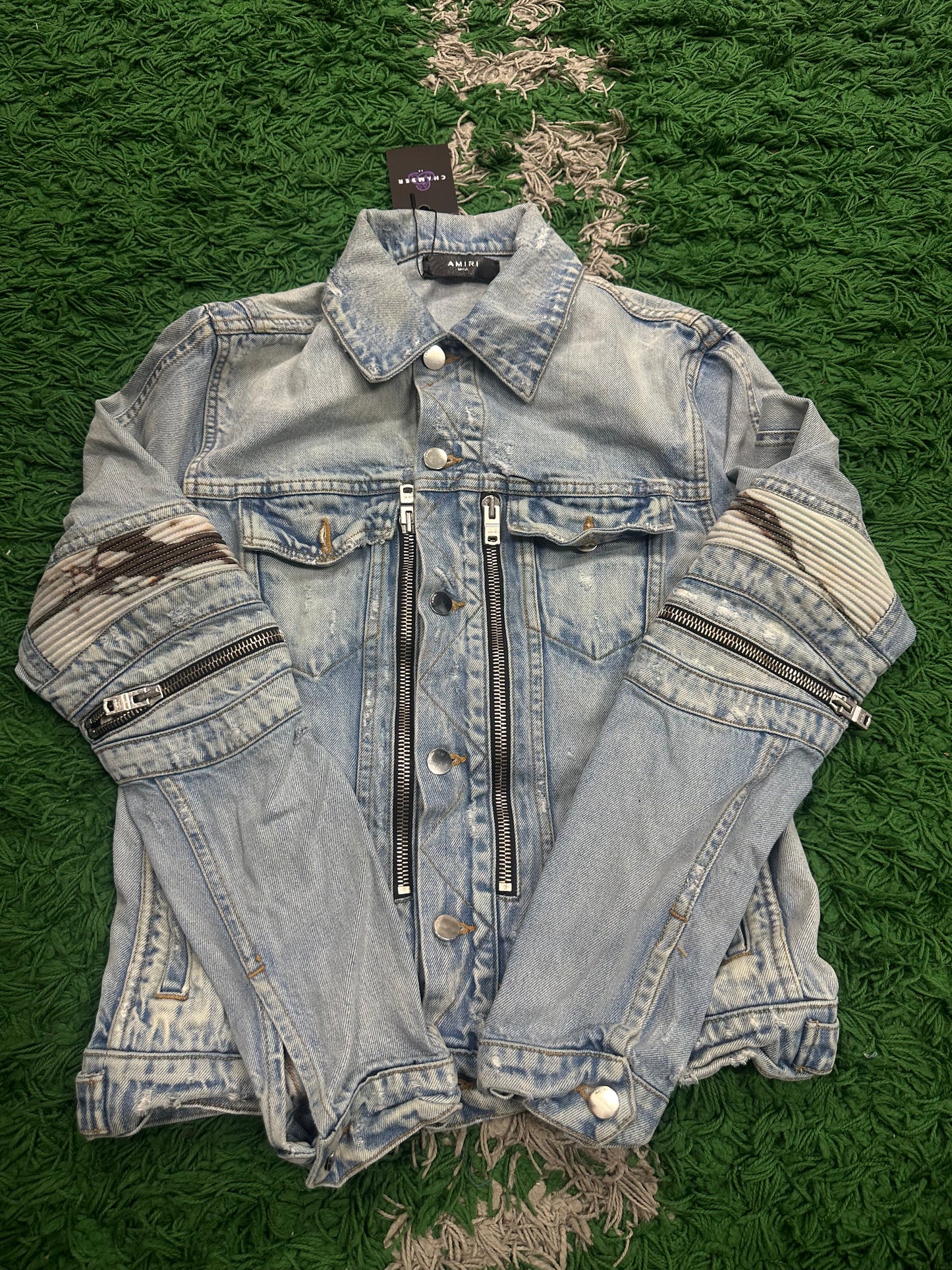 Amiri MX2 Jean Jacket Marble Used Small