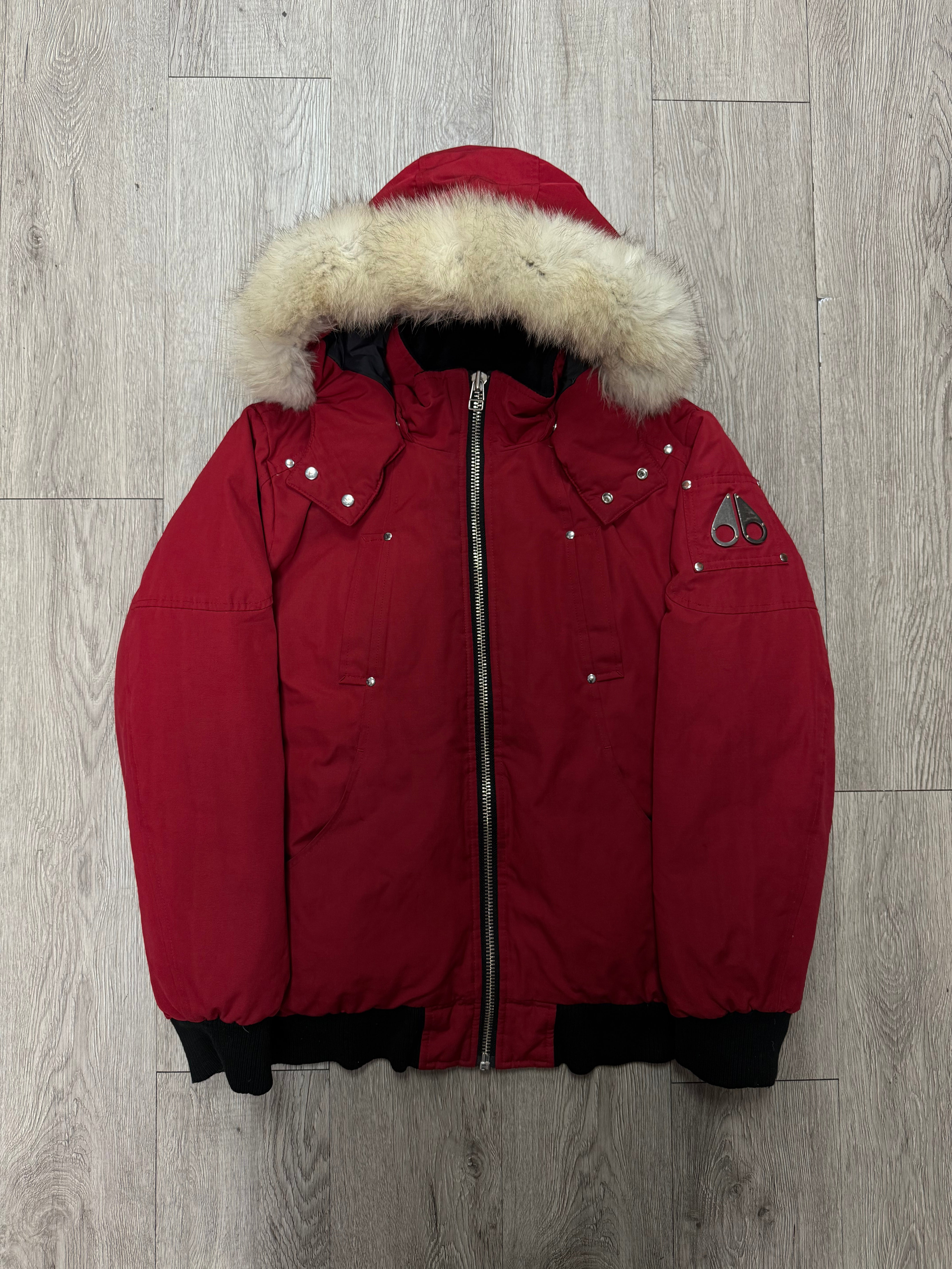 Moose Knuckles Red White Fur (Kid's) Bomber Jacket