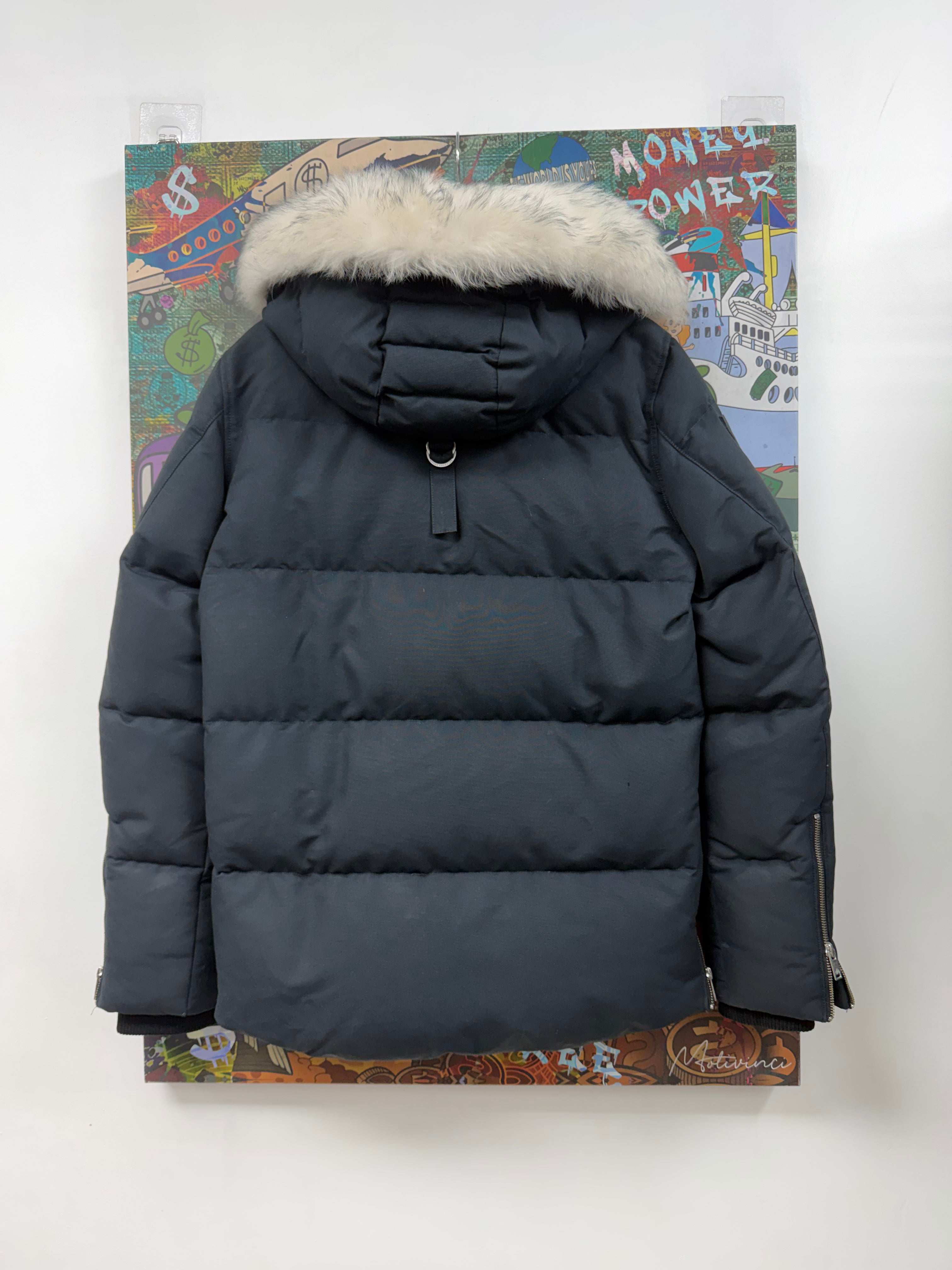 Moose Knuckles Navy White Fur 3Q Parka