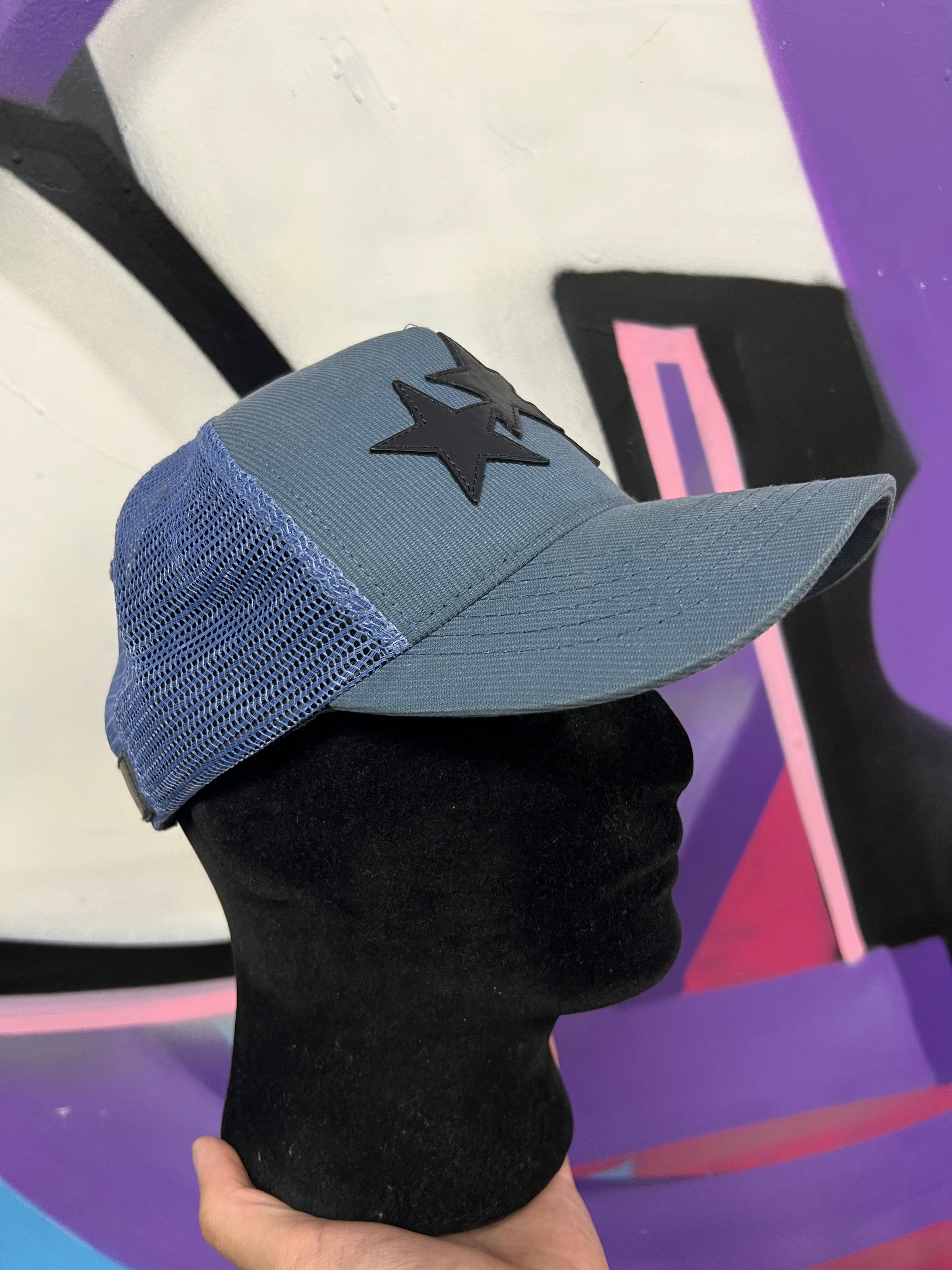 Amiri Blue Black 3 Star Trucker Hat